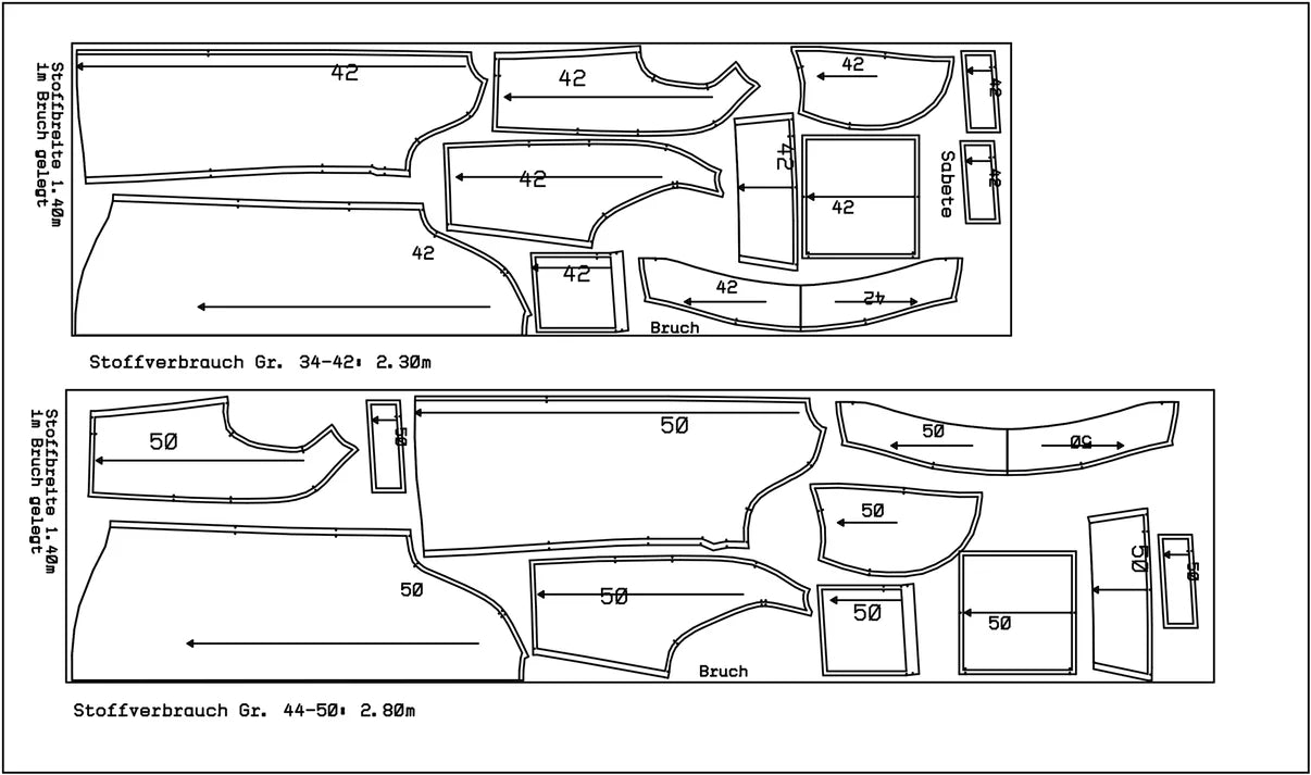 Papierschnittmuster Regenmantel Sabete
