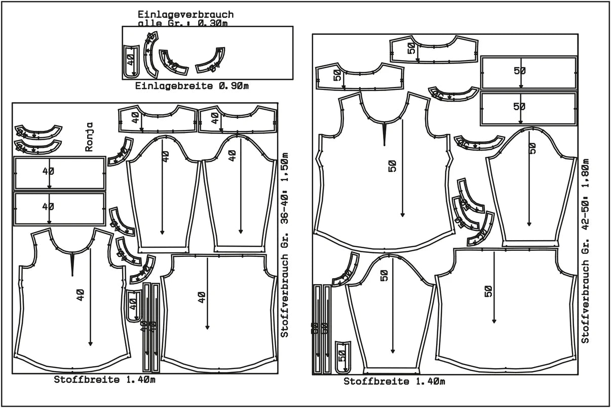 Papierschnittmuster Bluse Ronja
