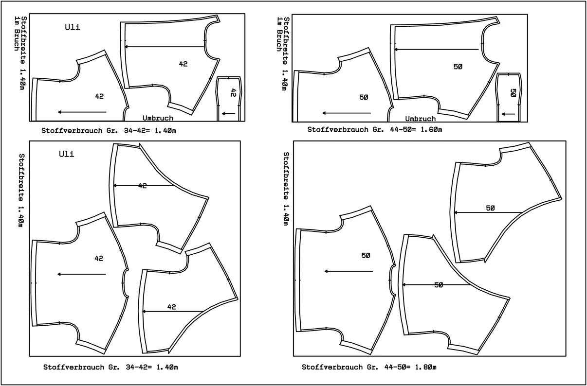 Papierschnittmuster Strickjacke/Pullunder Uli