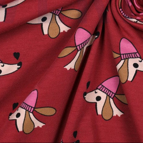 French Terry Stoff - Hunde und Herzen