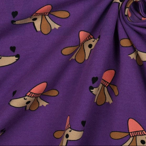 French Terry Stoff - Hunde und Herzen