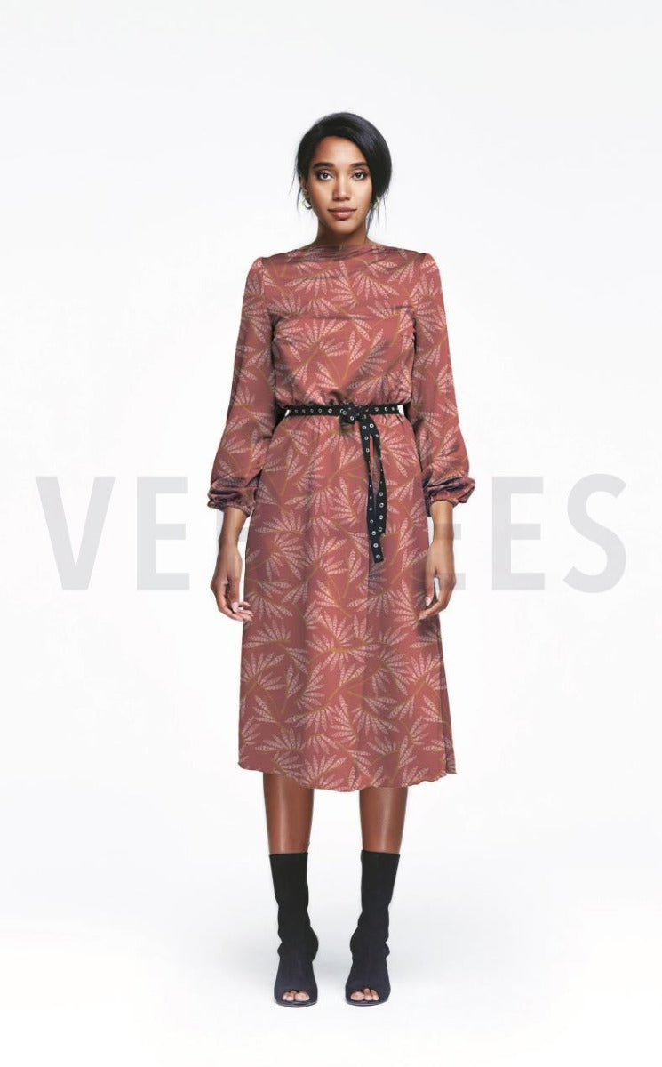 Viskose - elastische Webware - Rosella by Penelope - Blätter - curry