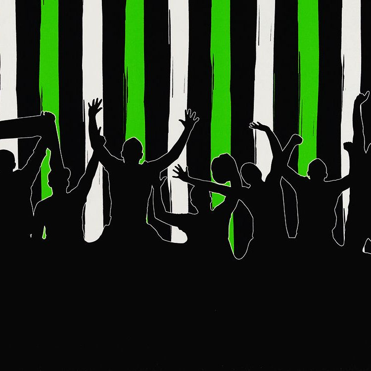 Jersey Bordürenstoff Swafing Fans - Fans auf Streifen