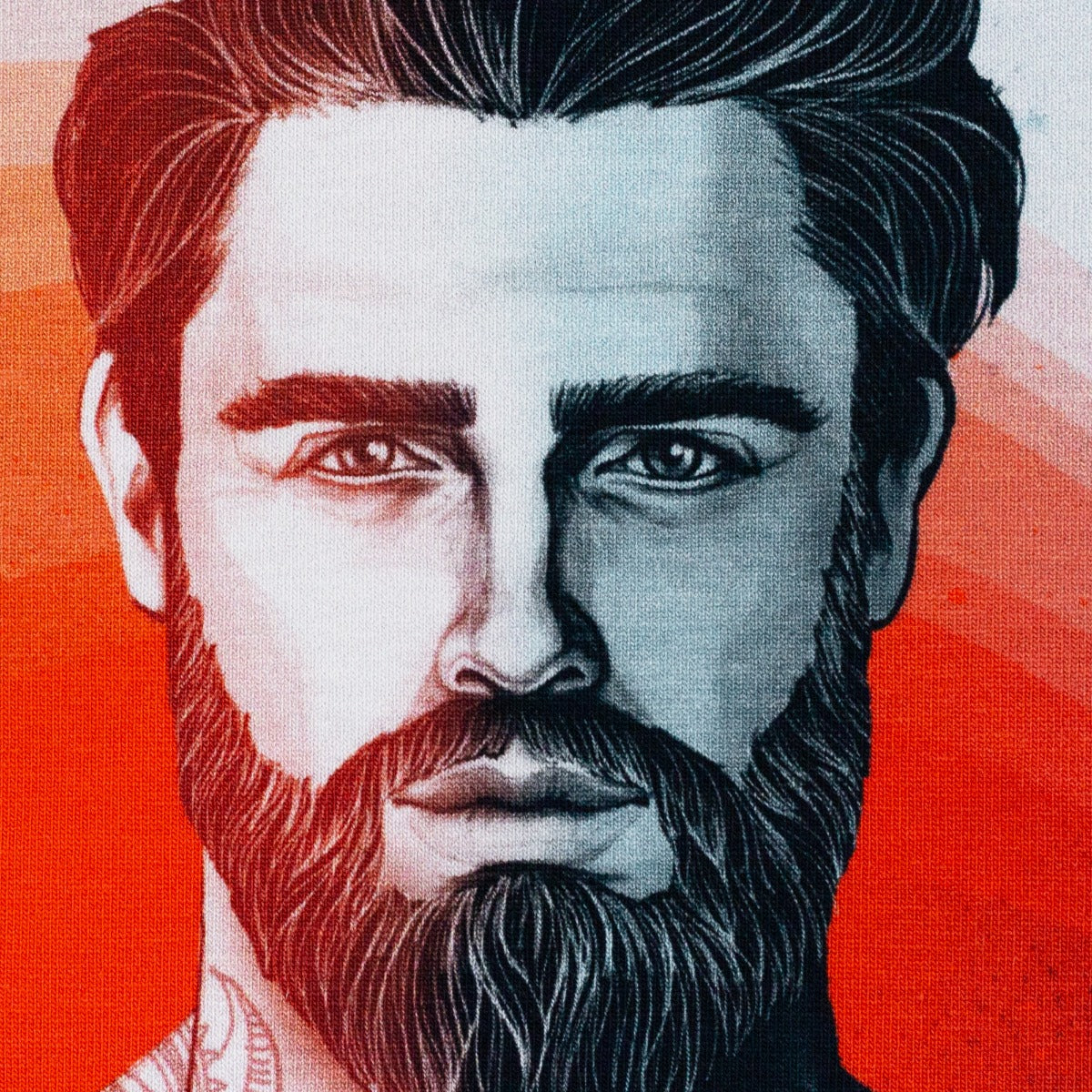 Jersey Swafing California by Thorsten Berger PANEL ca. 85 cm x 160 cm - Beach-Boy - weiß-rot