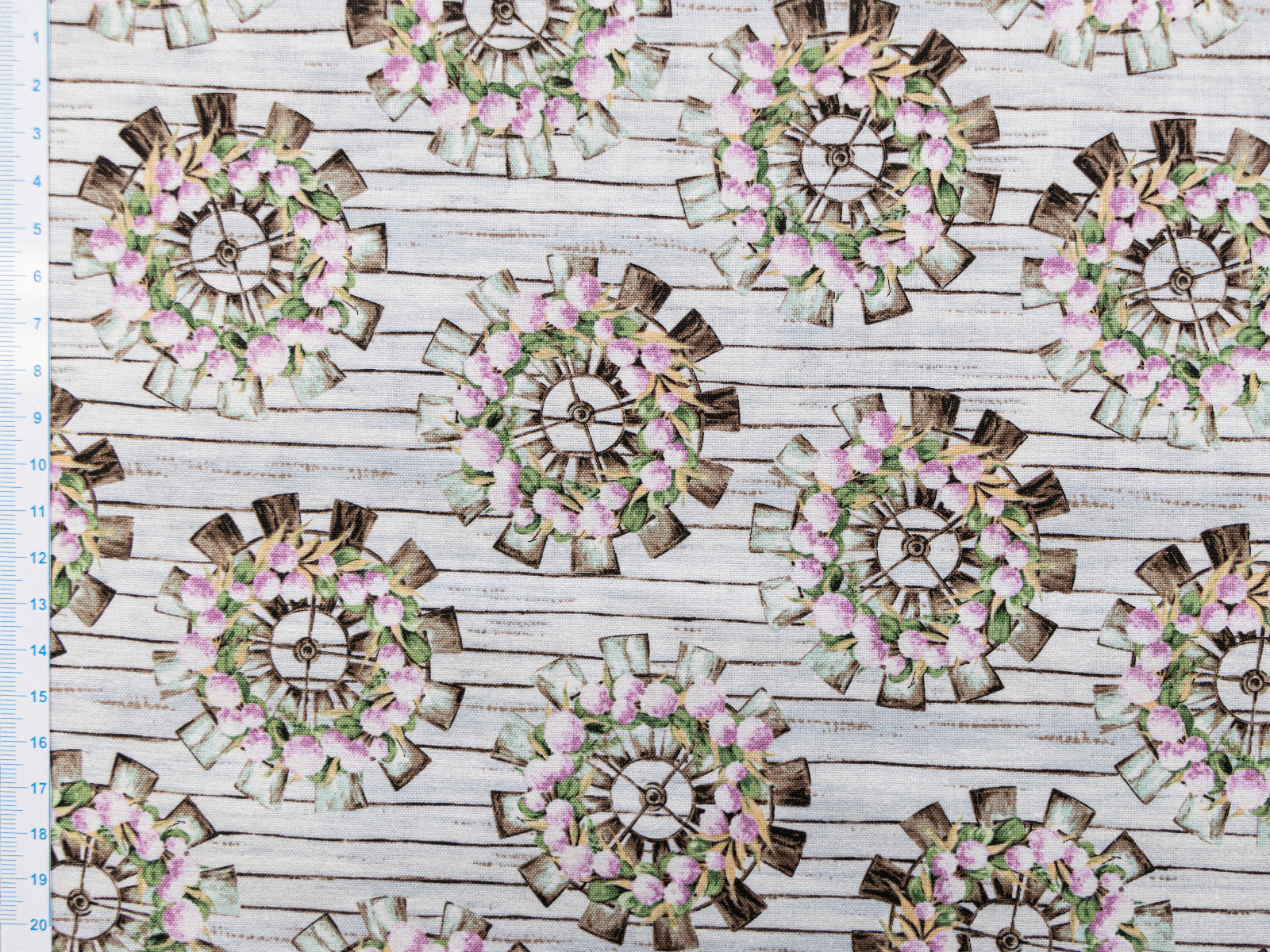 Webware Baumwolle Swafing French Hill Farm by Blank Quilting - blumige Windräder - wollweiß