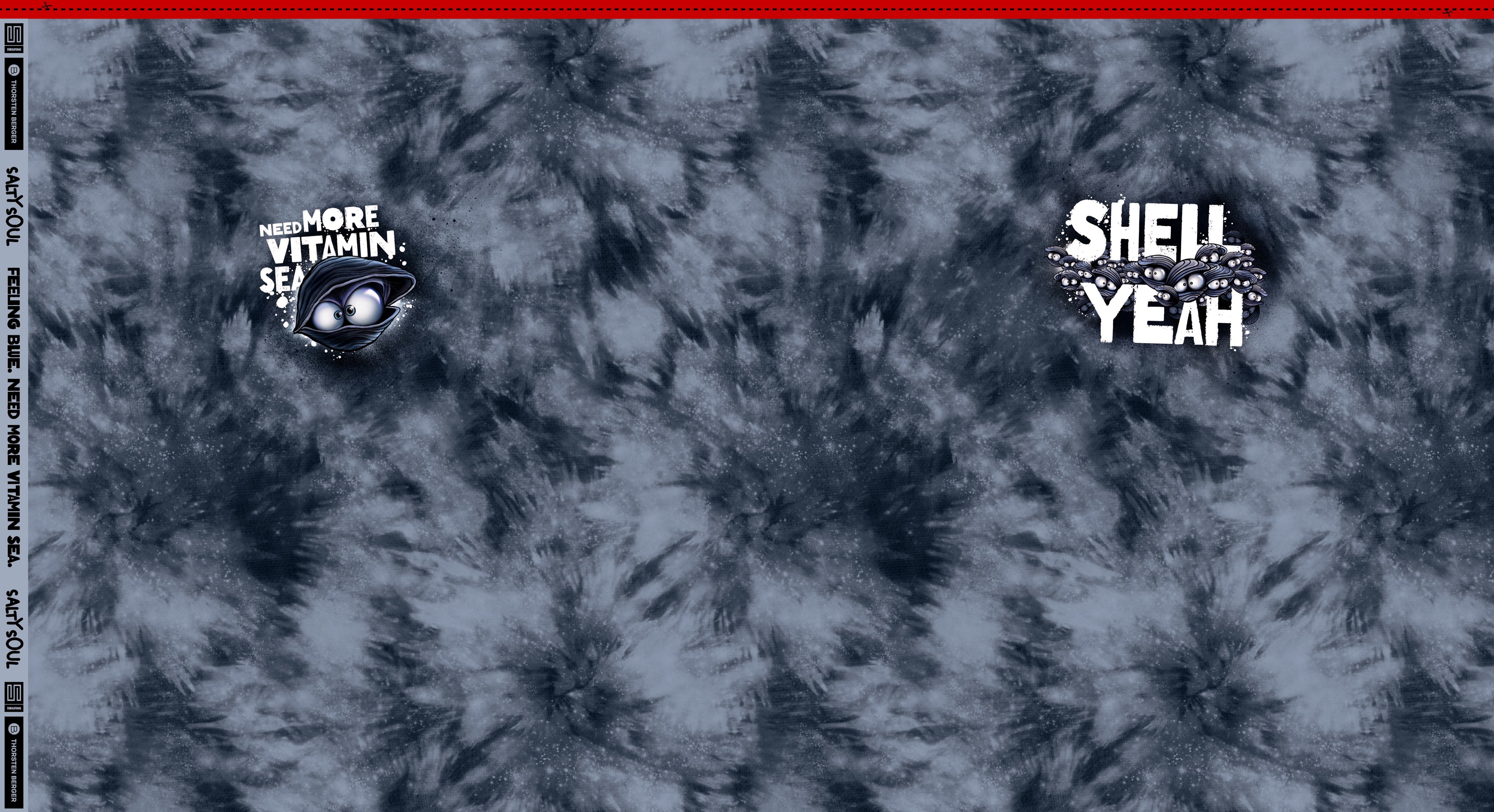 Jersey Swafing PANEL ca. 85 cm x 150 cm Mussel Mo by Thorsten Berger - blau