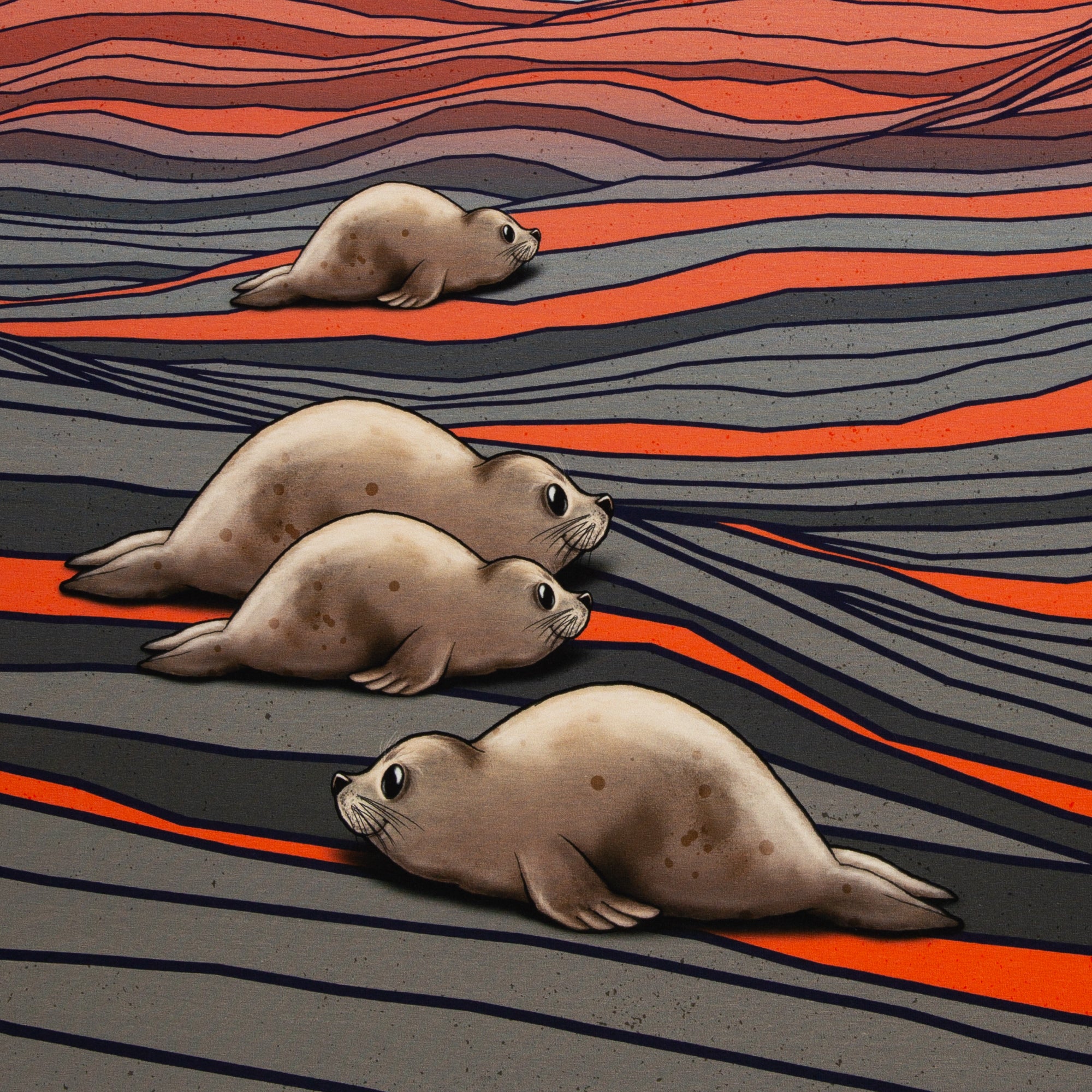 Jersey Swafing PANEL ca. 85 cm x 150 cm In the Dunes by Thorsten Berger - grau