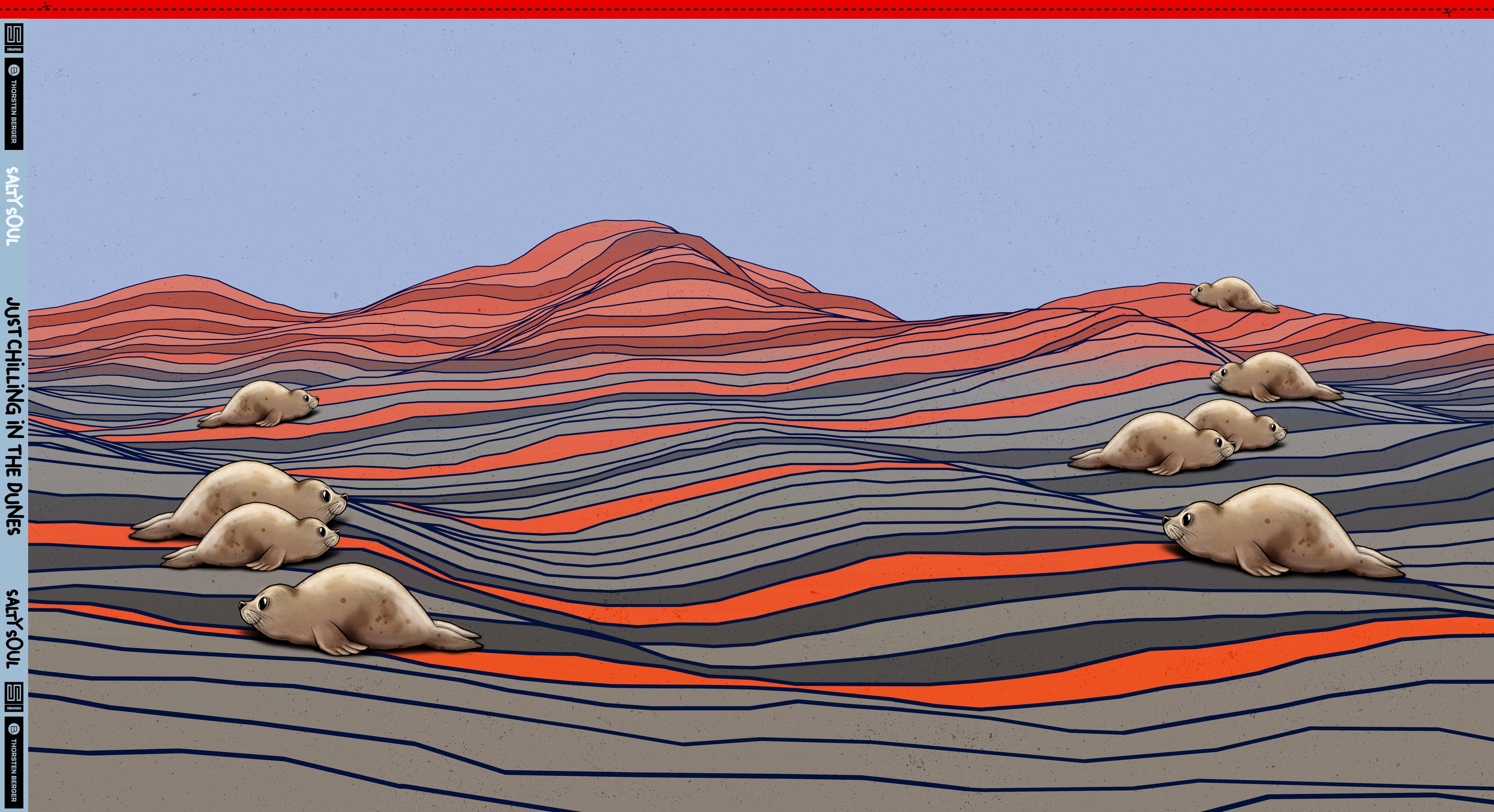 Jersey Swafing PANEL ca. 85 cm x 150 cm In the Dunes by Thorsten Berger - grau