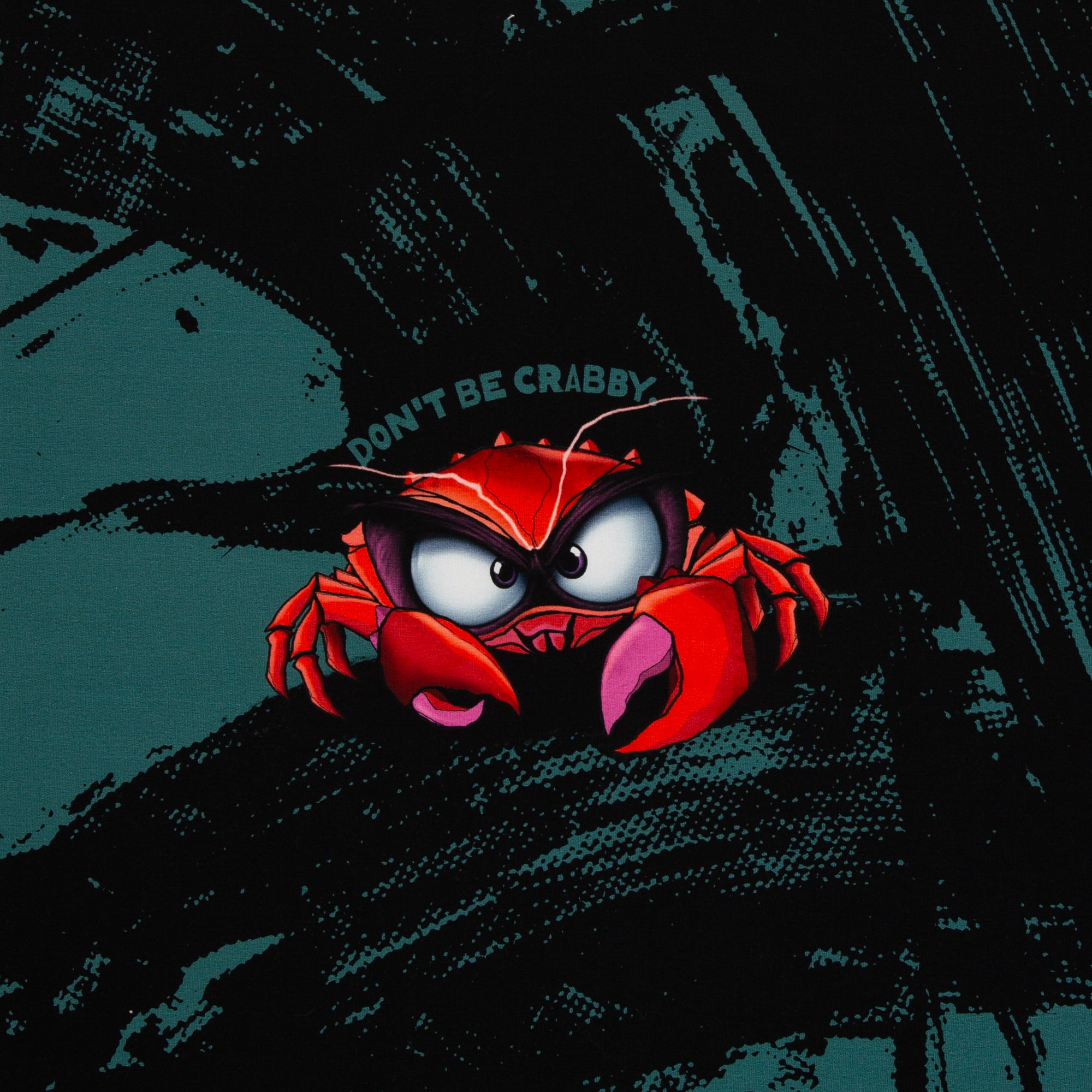 French Terry Swafing PANEL ca. 85 cm x 150 cm Eddy the Crab by Thorsten Berger