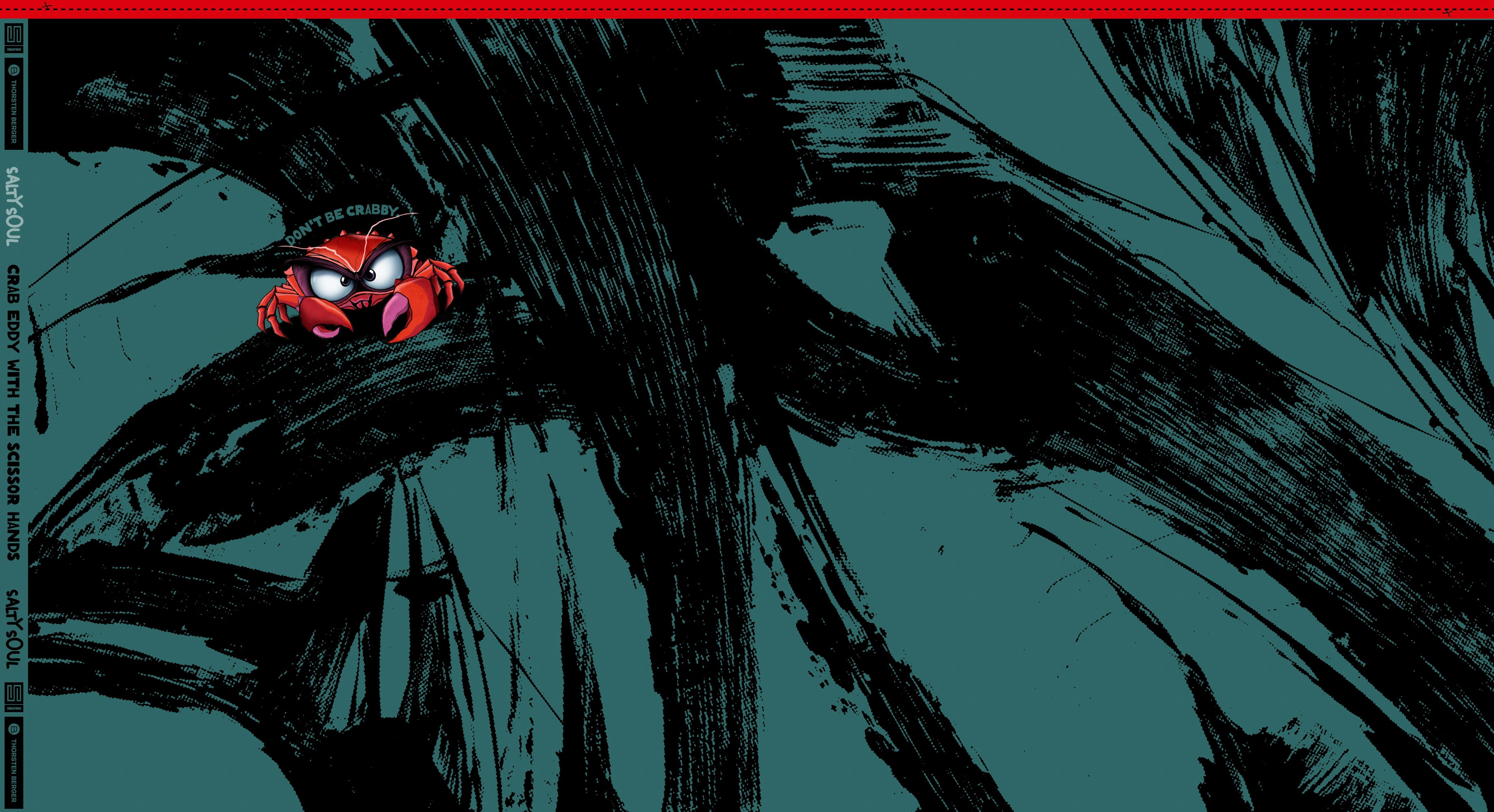 French Terry Swafing PANEL ca. 85 cm x 150 cm Eddy the Crab by Thorsten Berger