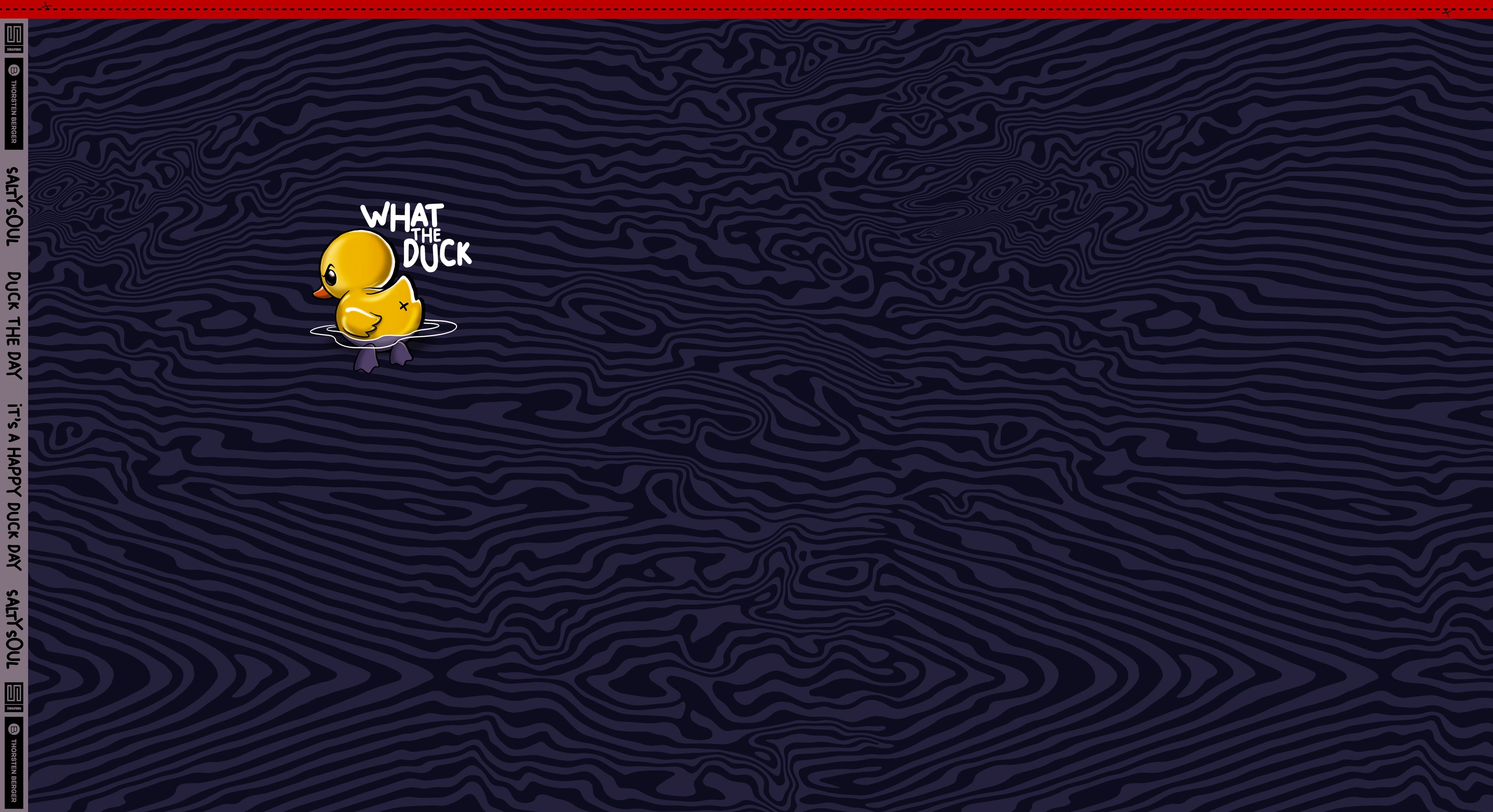 French Terry Swafing PANEL ca. 85 cm x 150 cm What the Duck by Thorsten Berger - dunkelblau