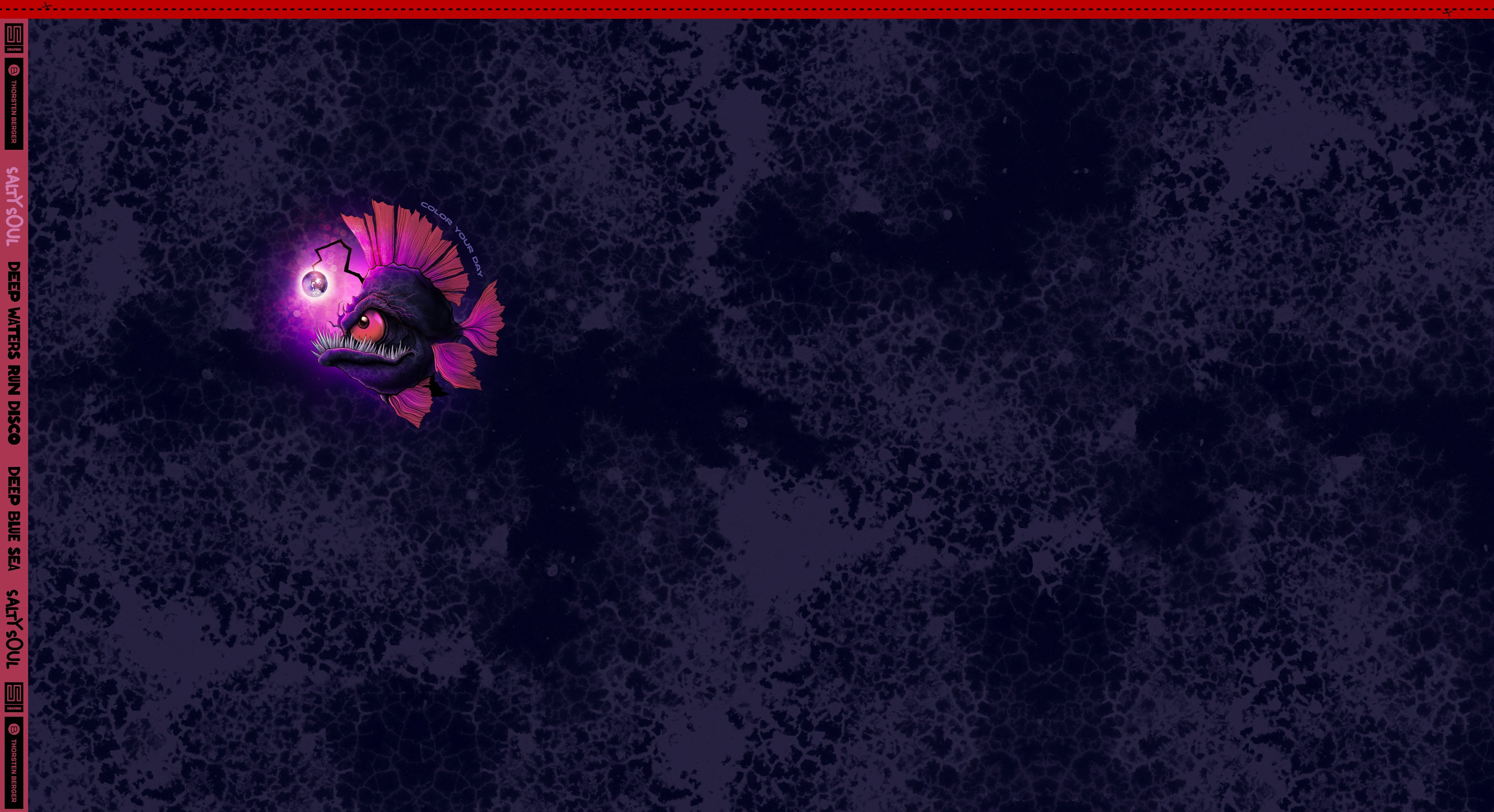 French Terry Swafing PANEL ca. 85 cm x 150 cm Deep Water by Thorsten Berger - dunkellila