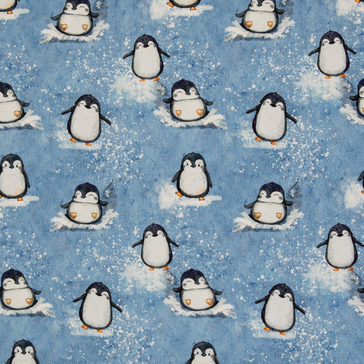 French Terry Swafing - Arctic by Christiane Zielinski - Pinguine - blau