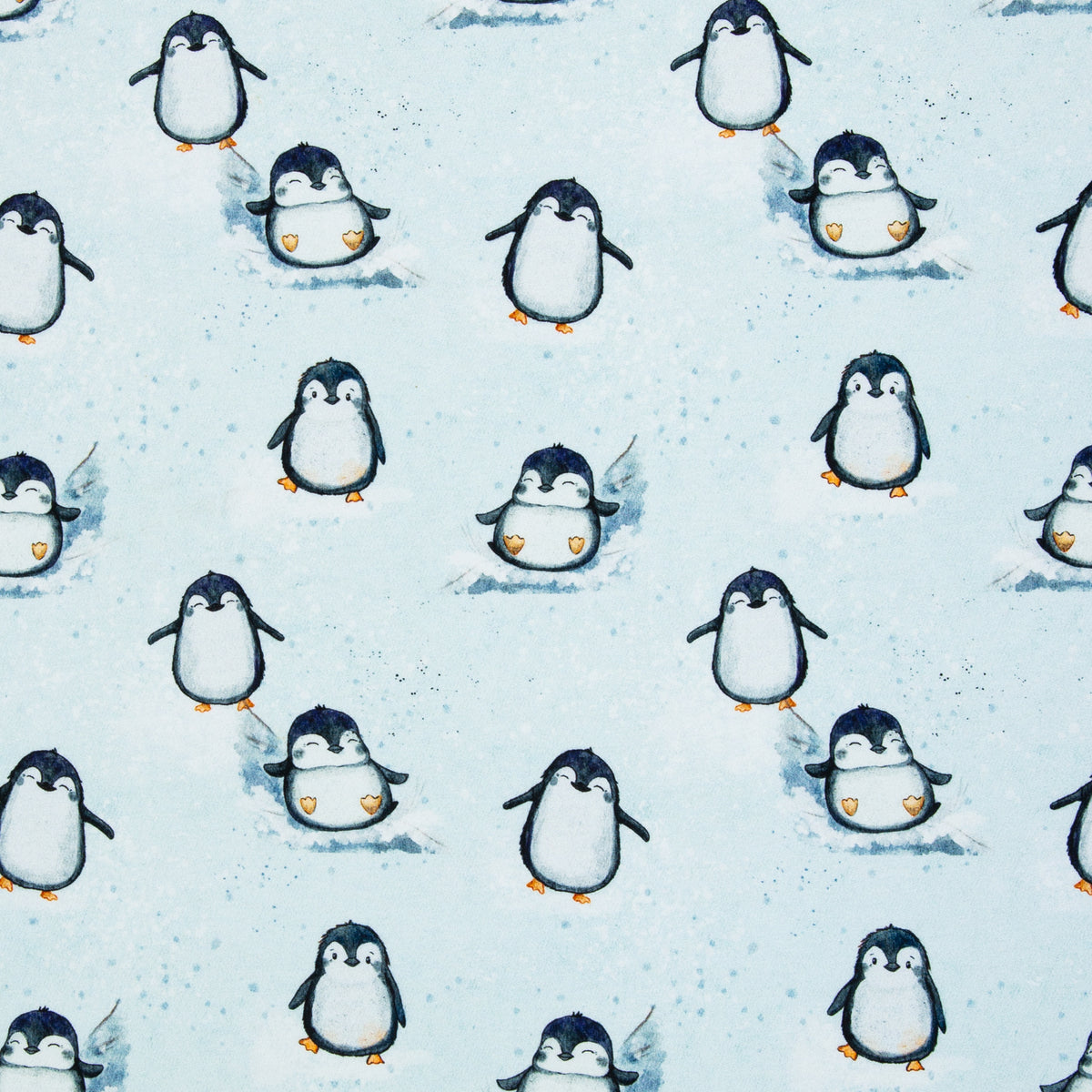 French Terry Swafing - Arctic by Christiane Zielinski - Pinguine - hellgrau