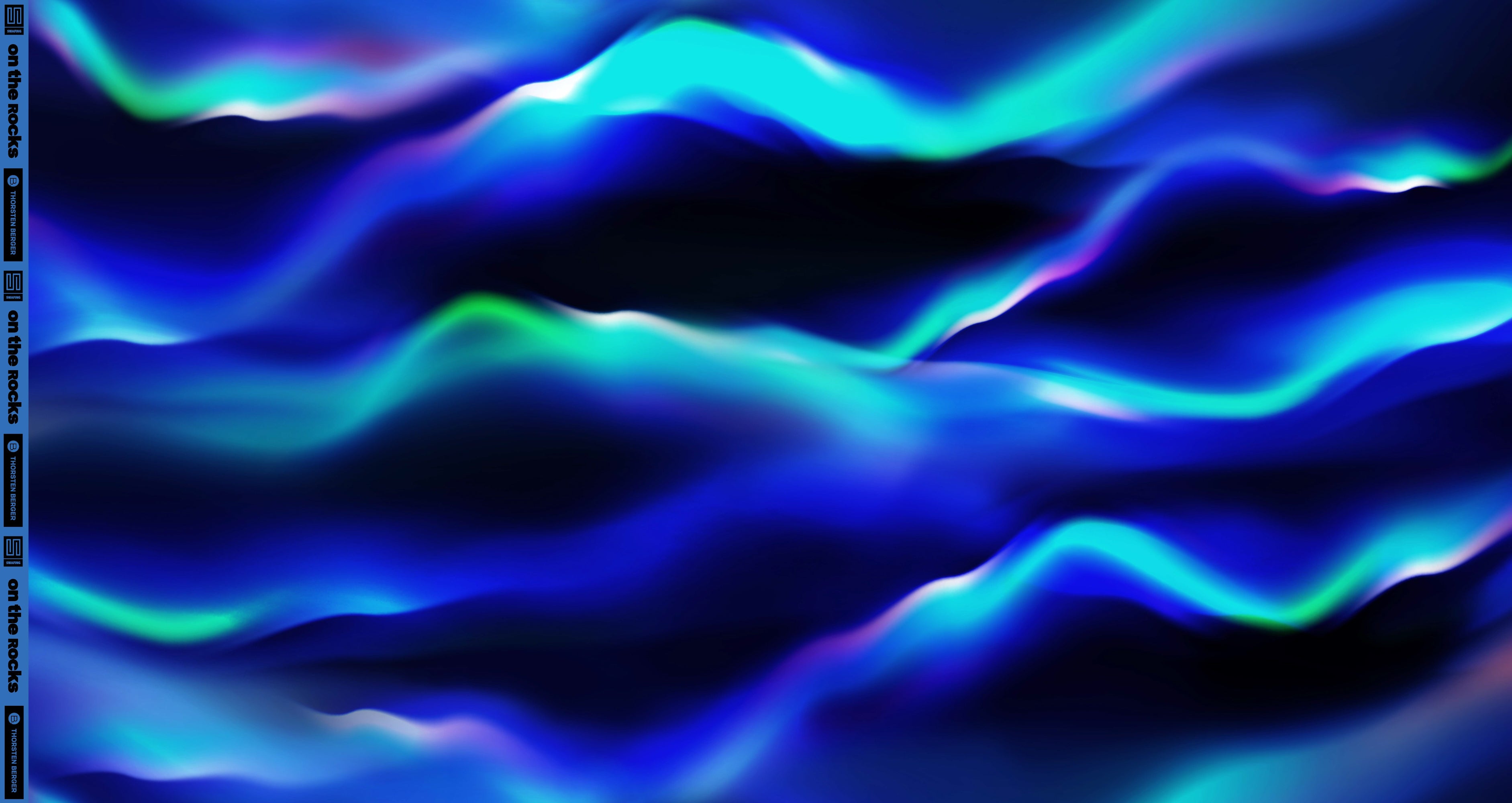 Sweat Swafing PANEL-Kombi On The Rocks  by Thorsten Berger - Polarlichter - blau