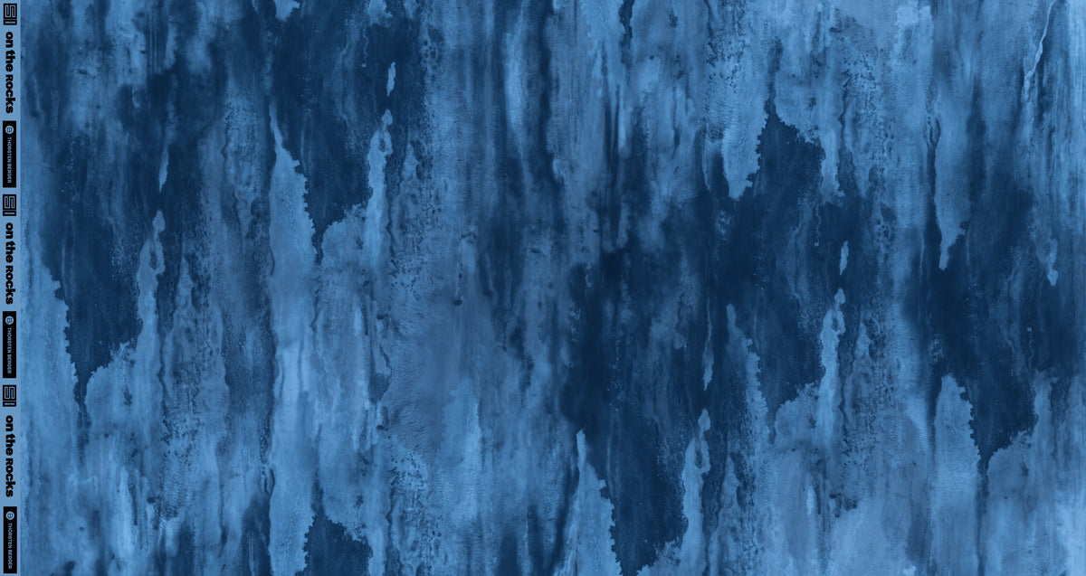 Sweat Swafing Kombistoff - On The Rocks by Thorsten Berger - Wasserfarben - jeansblau