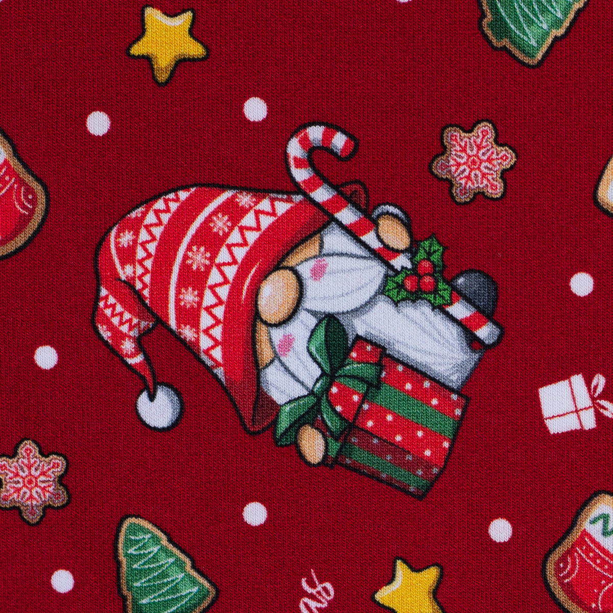 Angerauter Sweat Swafing Holly - Weihnachtswichtel - dunkelrot