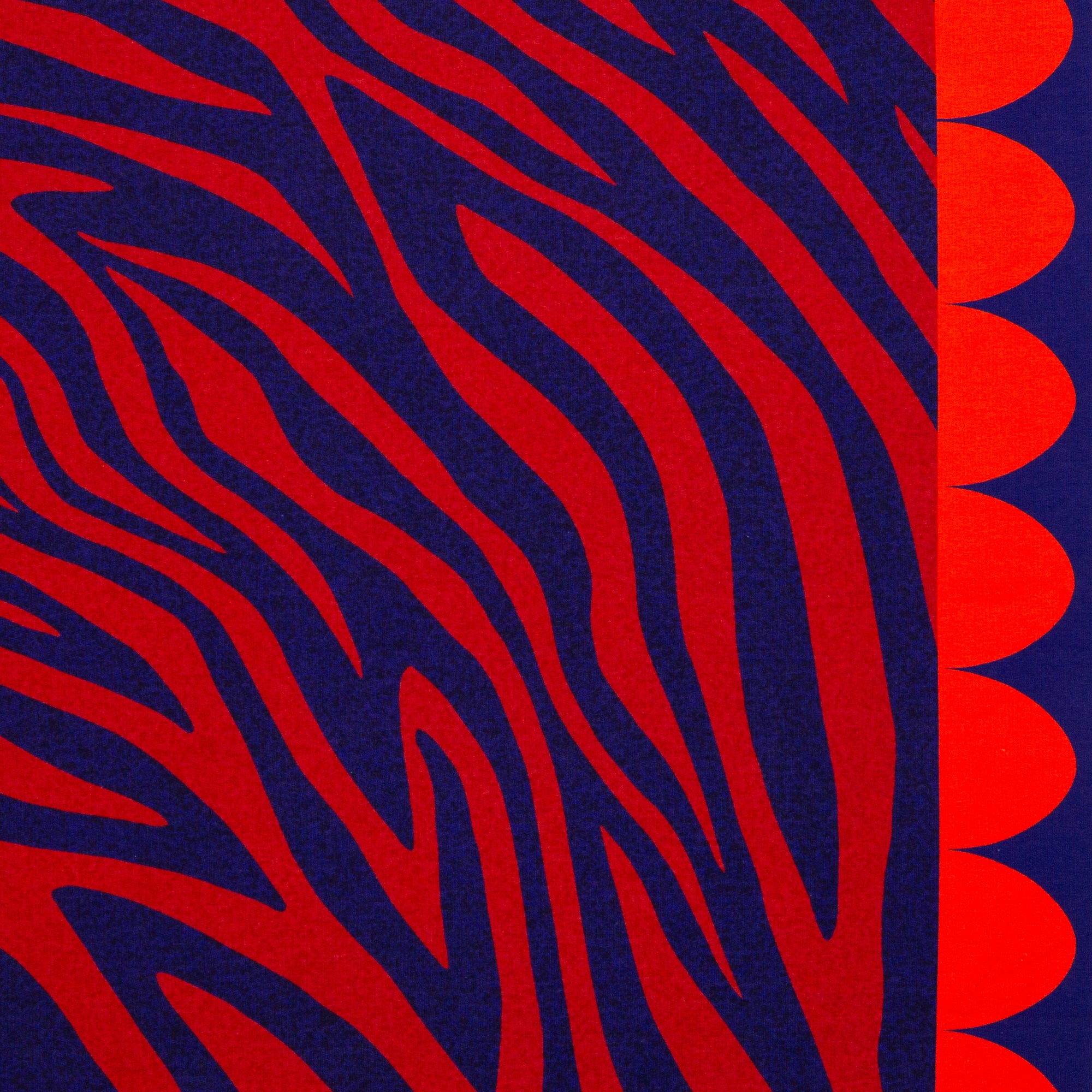 French Terry Swafing PANEL ca. 85 cm x 150 cm MONSTA by Thorsten Berger - Zebra -Rot