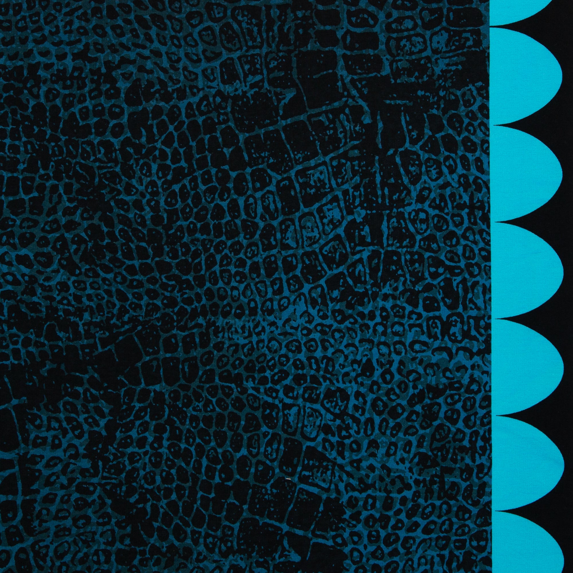 French Terry Swafing PANEL ca. 85 cm x 150 cm MONSTA by Thorsten Berger - Krokodil - Petrol