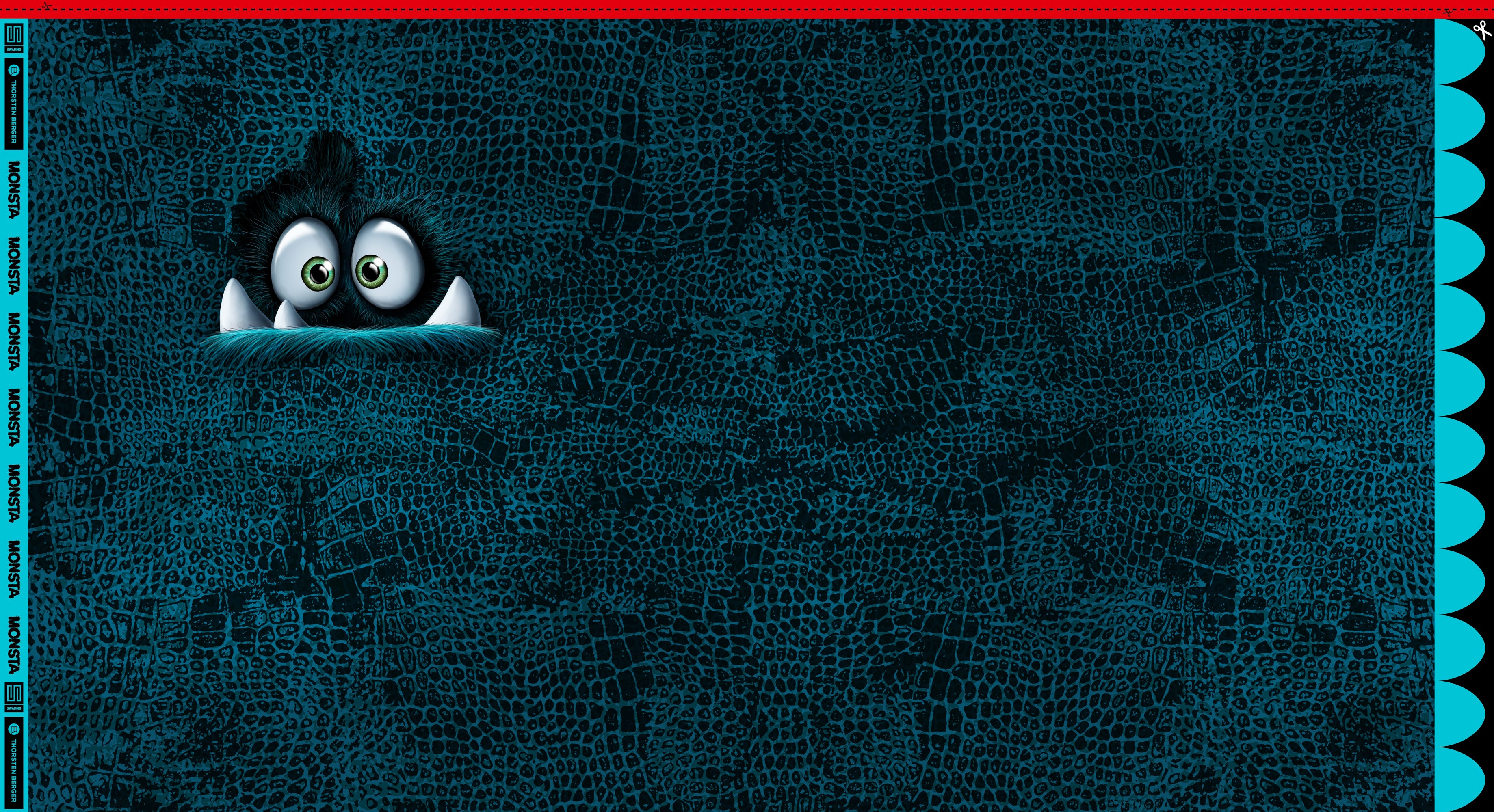 French Terry Swafing PANEL ca. 85 cm x 150 cm MONSTA by Thorsten Berger - Krokodil - Petrol