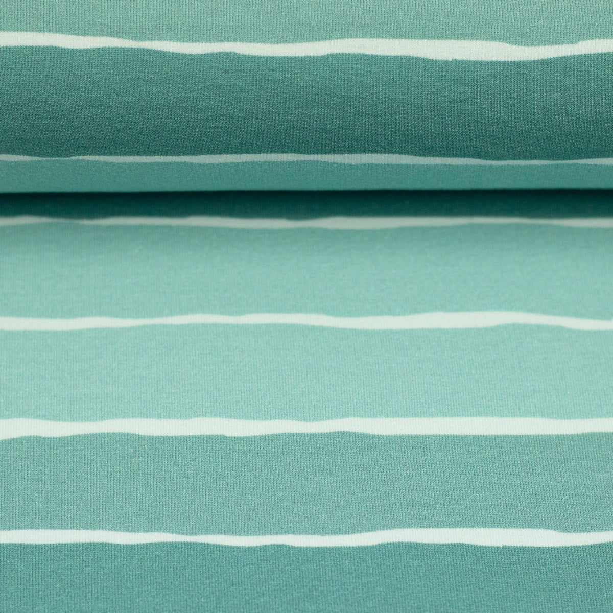French Terry Swafing - Fluffy by Mrs Mint - Kombistoff mit Streifenmuster - mint
