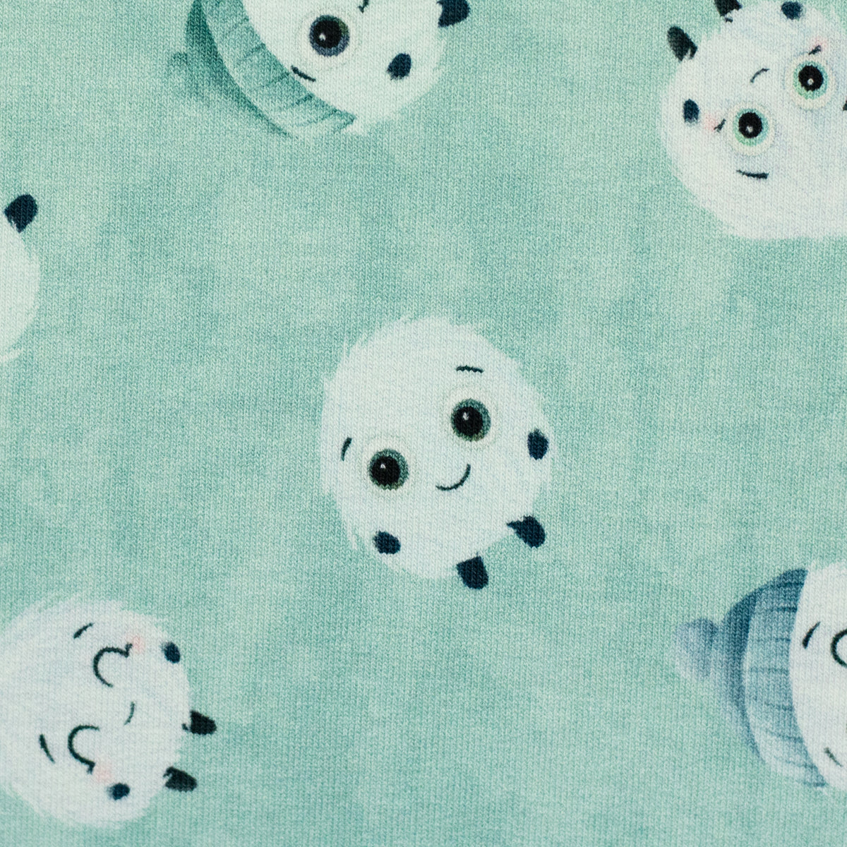 French Terry Swafing - Fluffy by Mrs Mint - flauschige Schneewesen - mint