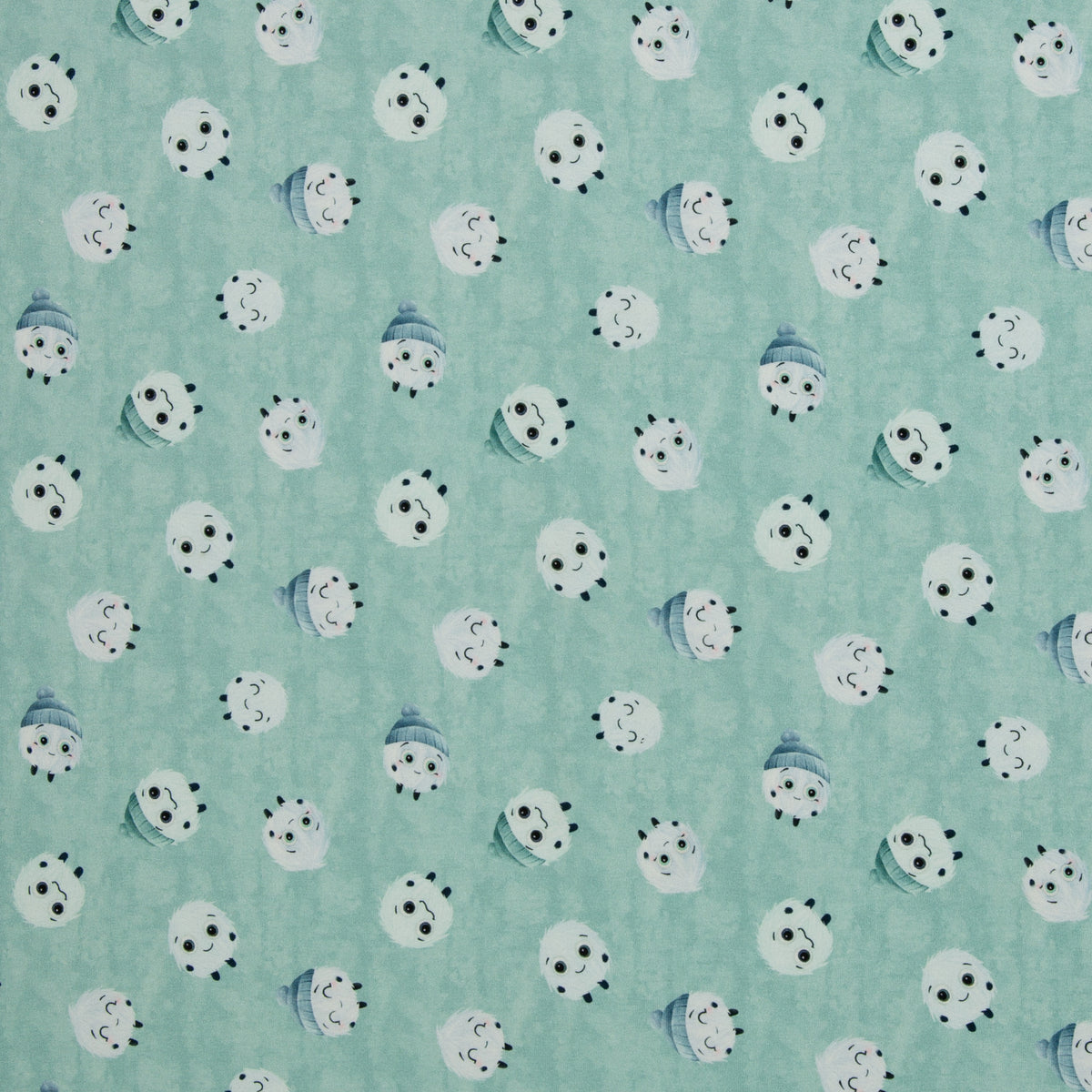 French Terry Swafing - Fluffy by Mrs Mint - flauschige Schneewesen - mint