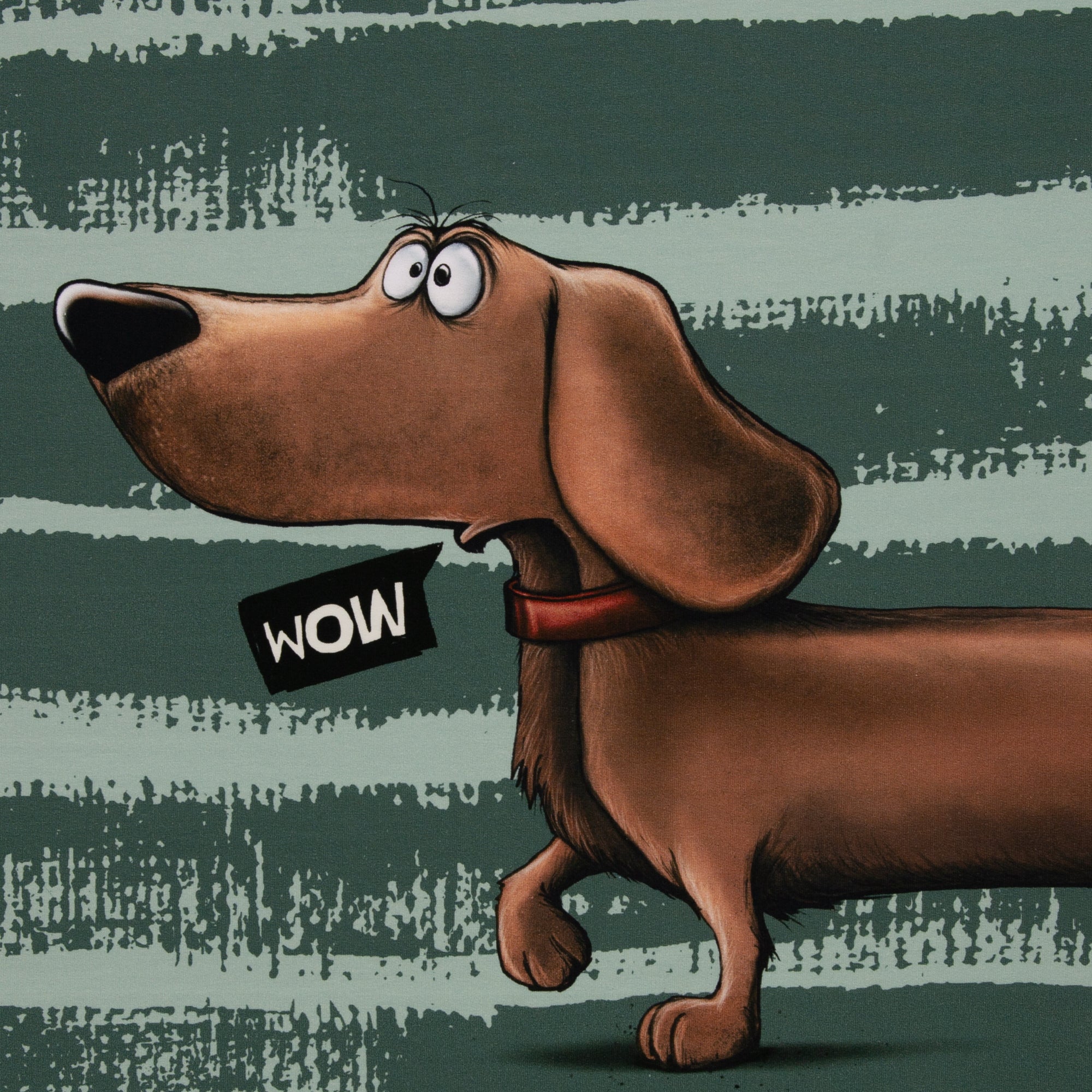 French Terry Swafing PANEL ca. 80 cm x 150 cm  Dachshund Berny by Thorsten Berger