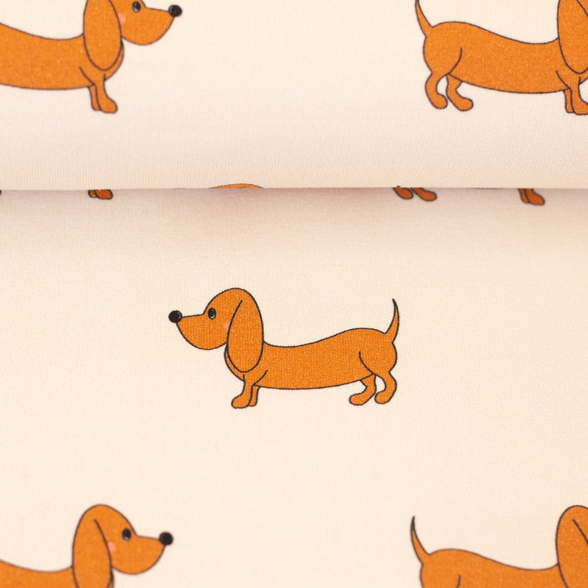 French Terry Swafing Terry der Dackel  by Cherry Picking - Dackel - naturbeige