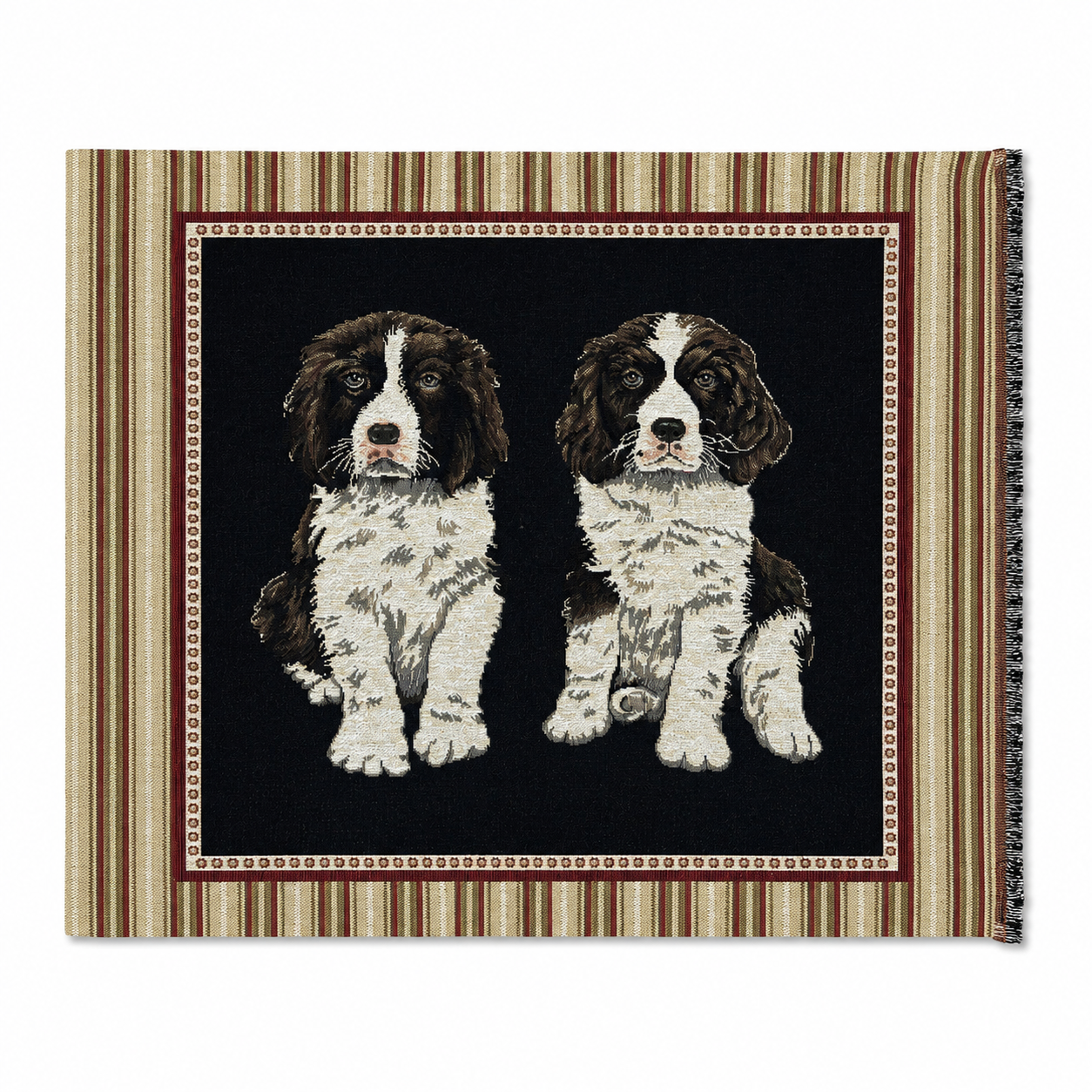 Jacquard Gobelin Dekostoff PANEL ca. 48 cm x 48 cm - Springer Spaniel