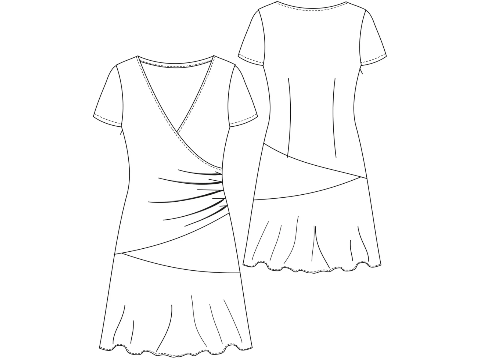 Papierschnittmuster Premium Wickelkleid Eileen