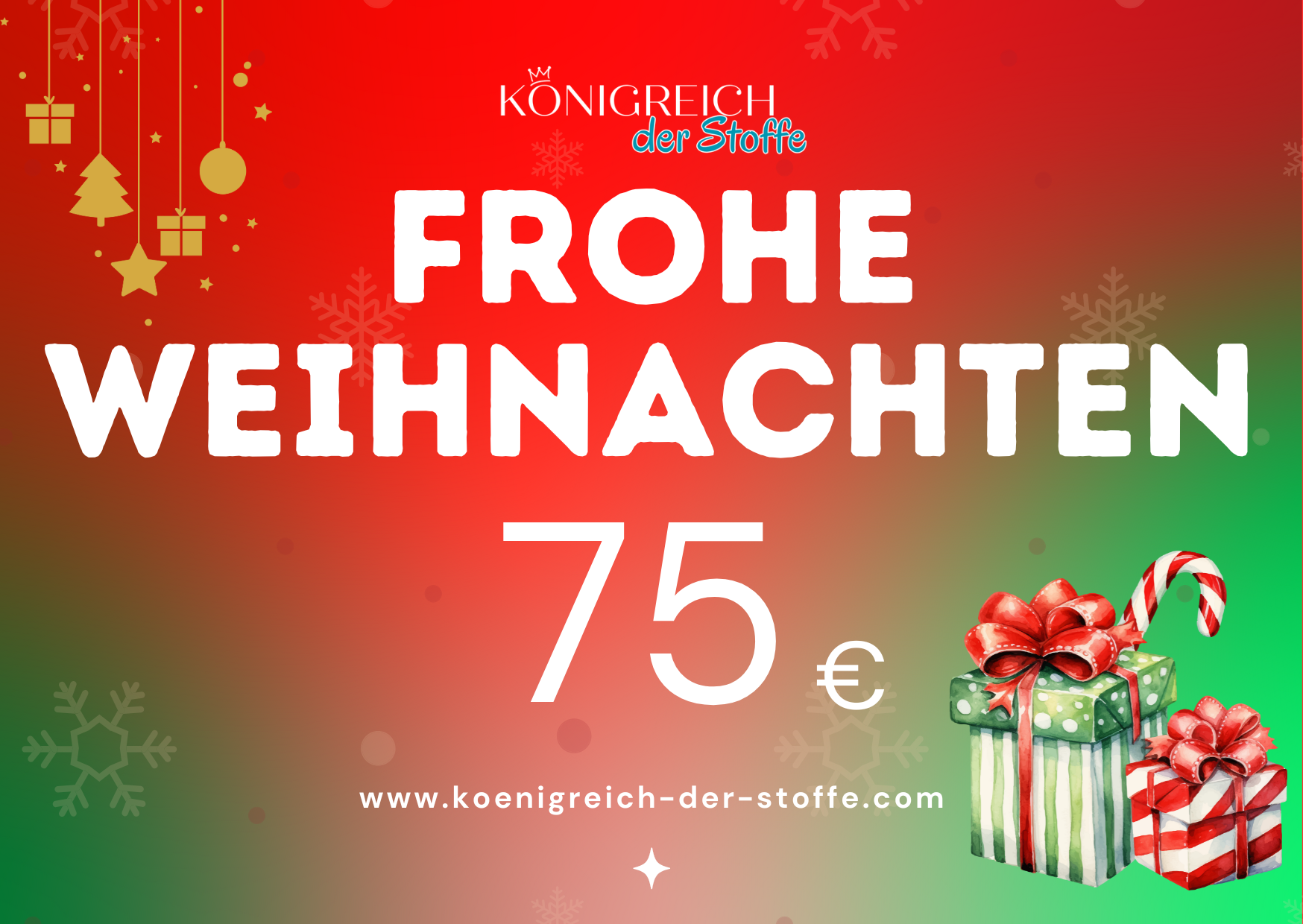 🎄 Weihnachten Gutschein - Königreich der Stoffe