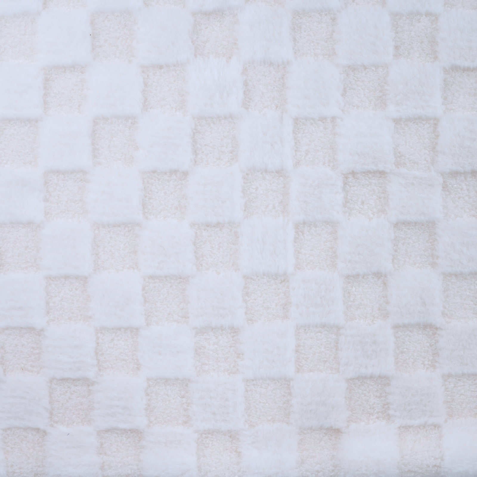 Fellimitat Bouclé Stoff - Karomuster