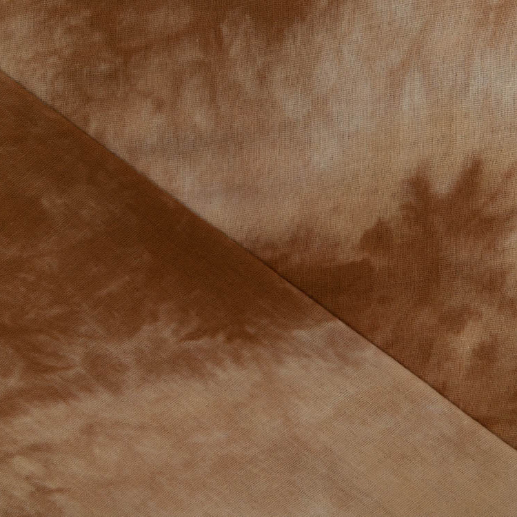 Musselin Baumwolle Double Gauze - Batikstyle - uni braun