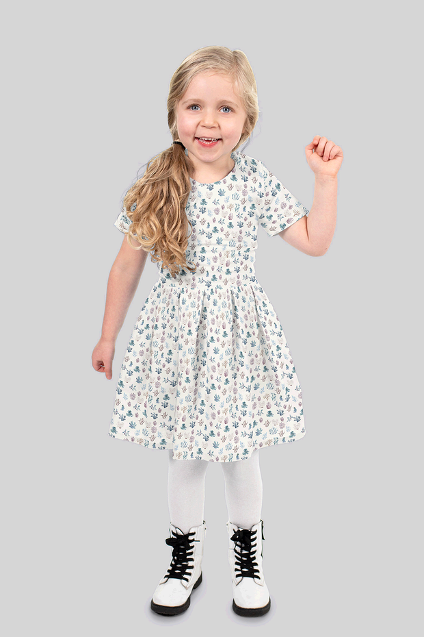 Webware Baumwolle Popeline Digitaldruck - Unterwasserpflanzen - wollweiß