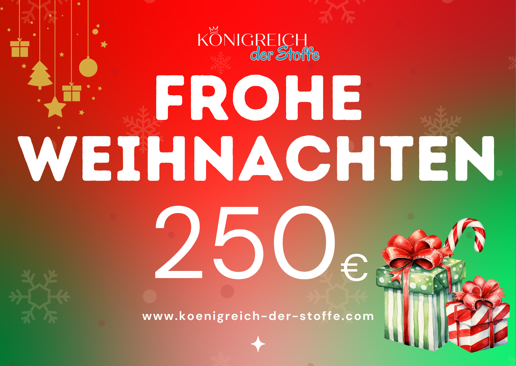 🎄 Weihnachten Gutschein - Königreich der Stoffe
