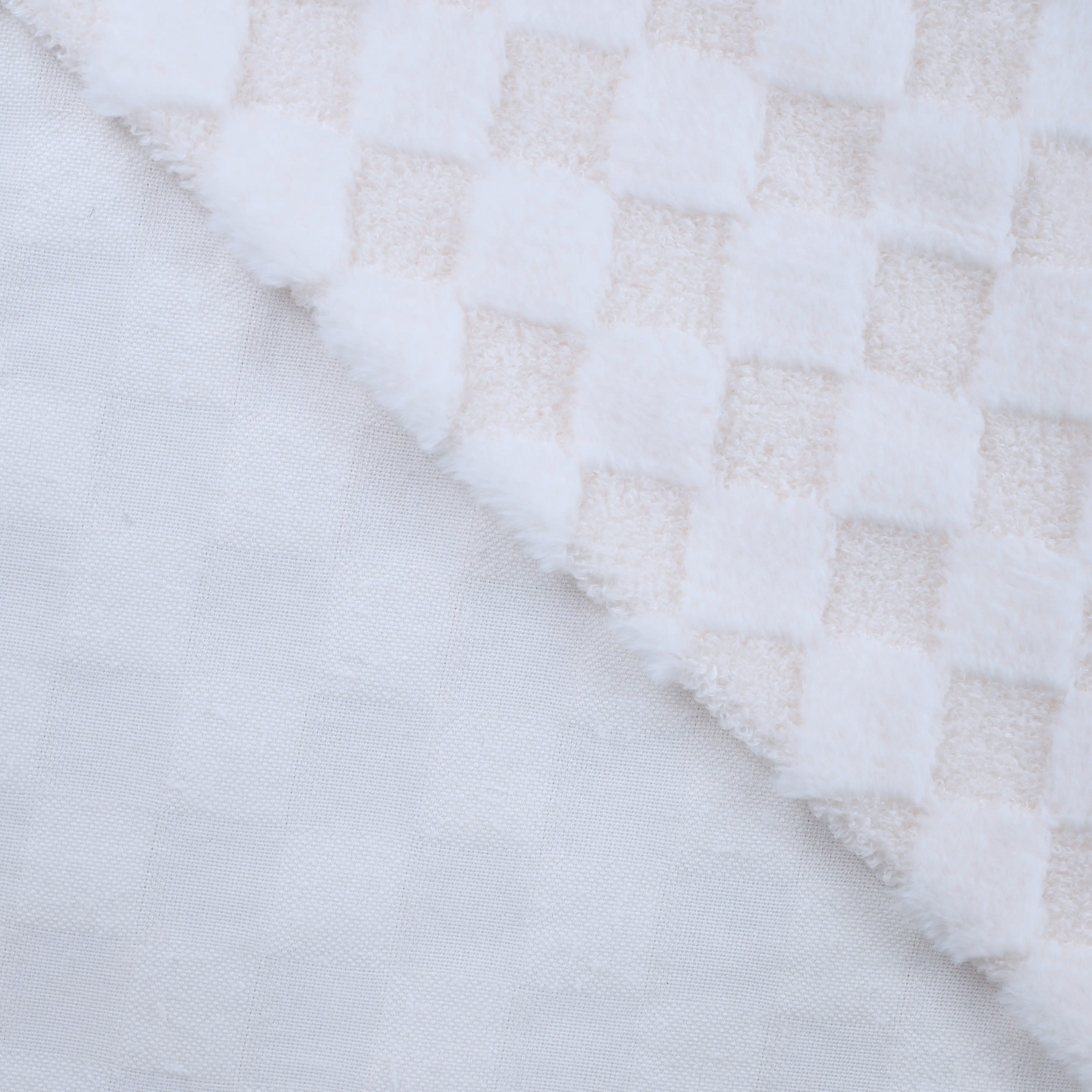 Fellimitat Bouclé Stoff - Karomuster