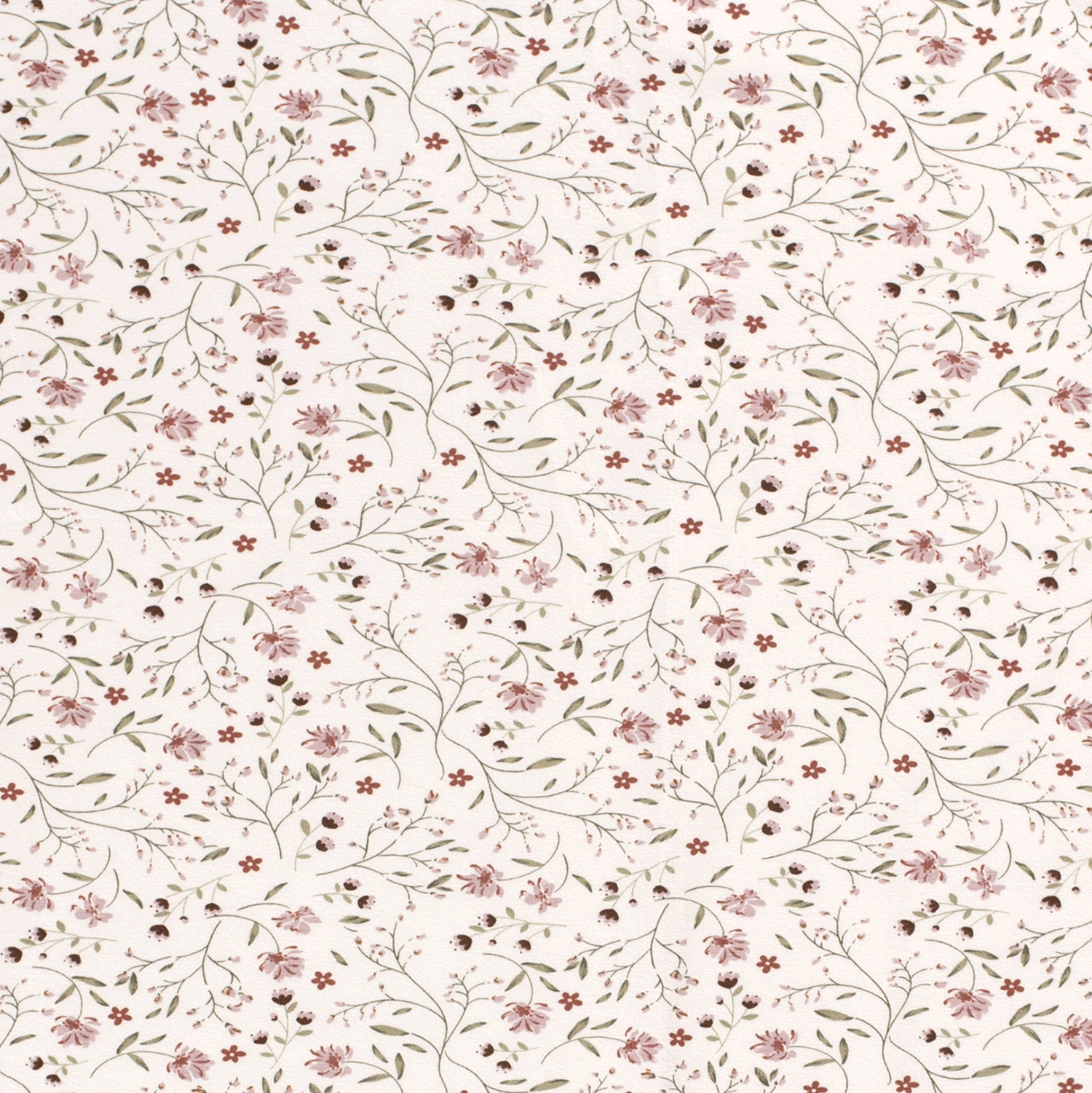 🌸Baumwolle Jersey Stoff Digitaldruck - Rosa Blumen - Wollweiß