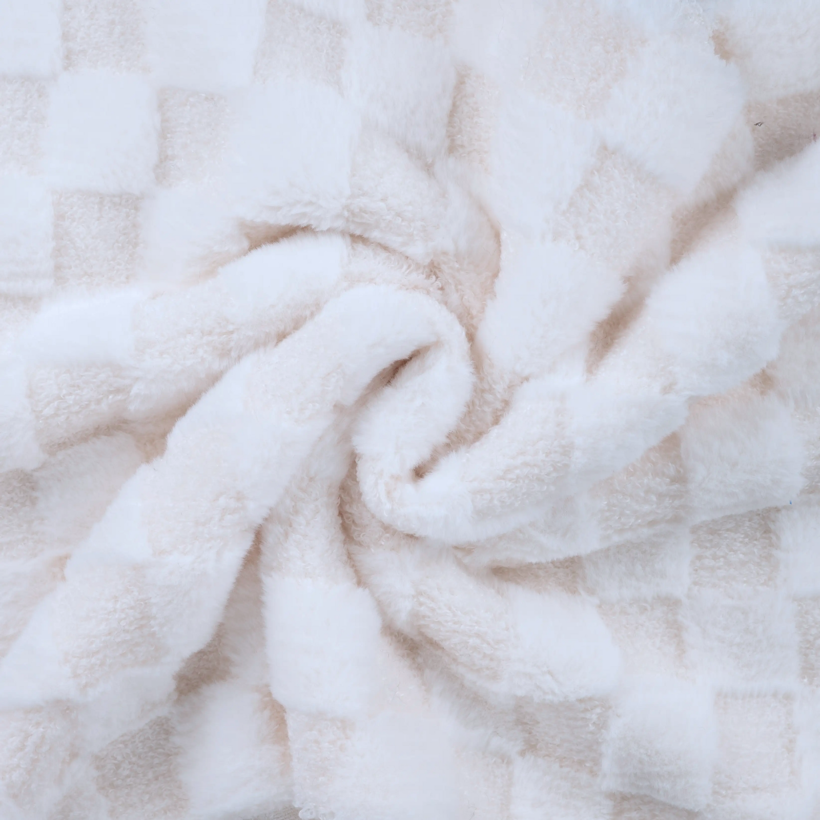 Fellimitat Bouclé Stoff - Karomuster