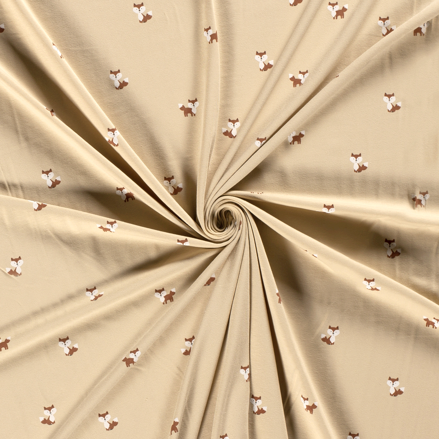 🦊Baumwolle Jersey Stoff Digitaldruck - Füchse - beige