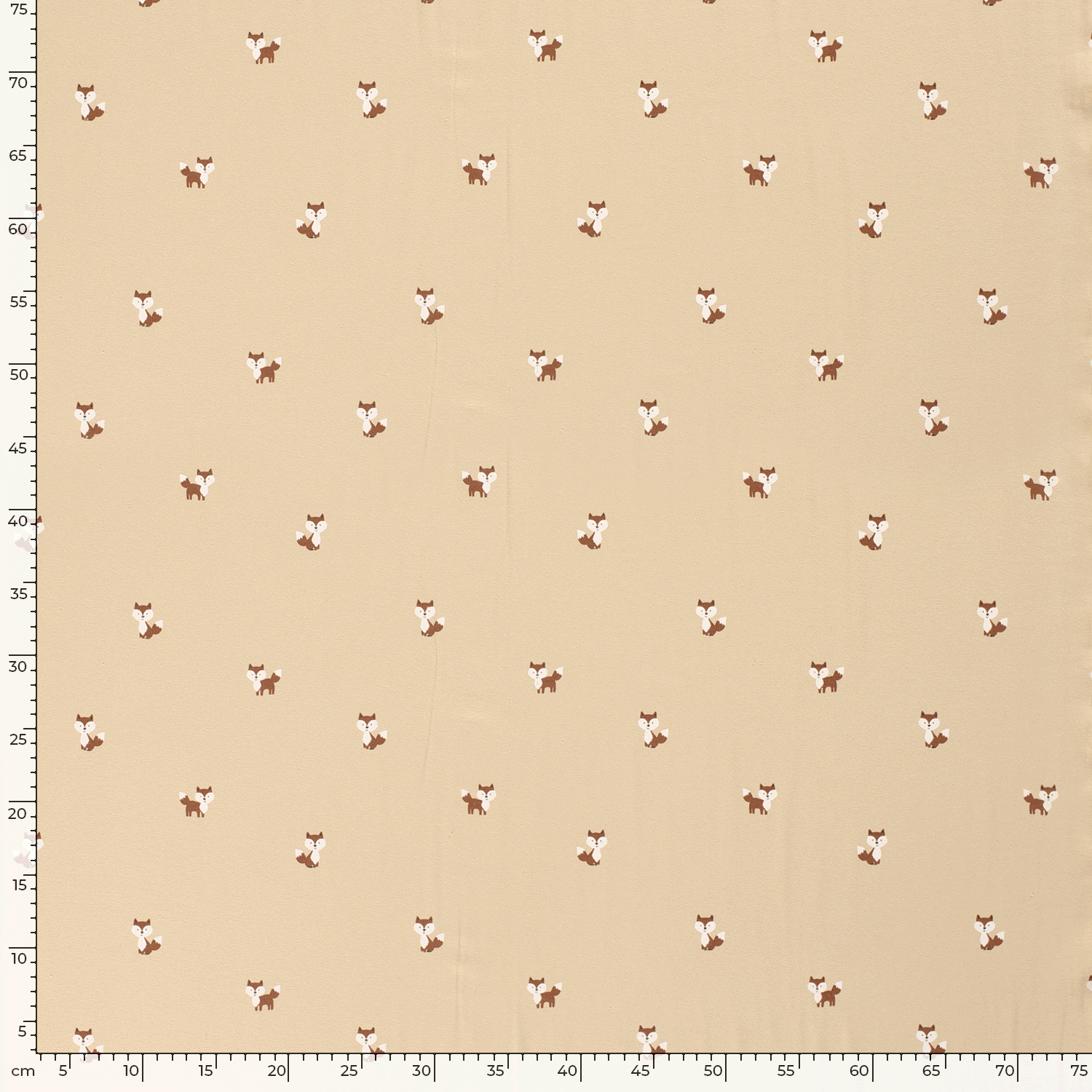 🦊Baumwolle Jersey Stoff Digitaldruck - Füchse - beige