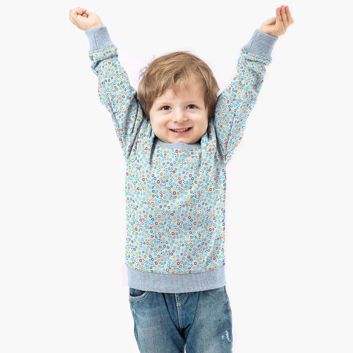 Jersey - große und kleine Kreise - helles blau