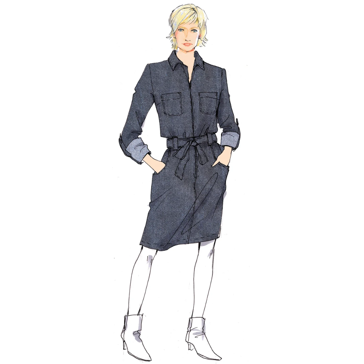 Papierschnittmuster Jeanskleid Tonje