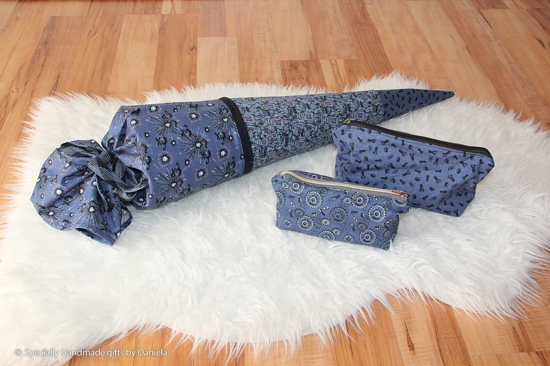 Webware Baumwolle Swafing Happy Metal by Steinbeck - Schrauben und Muttern - jeansblau