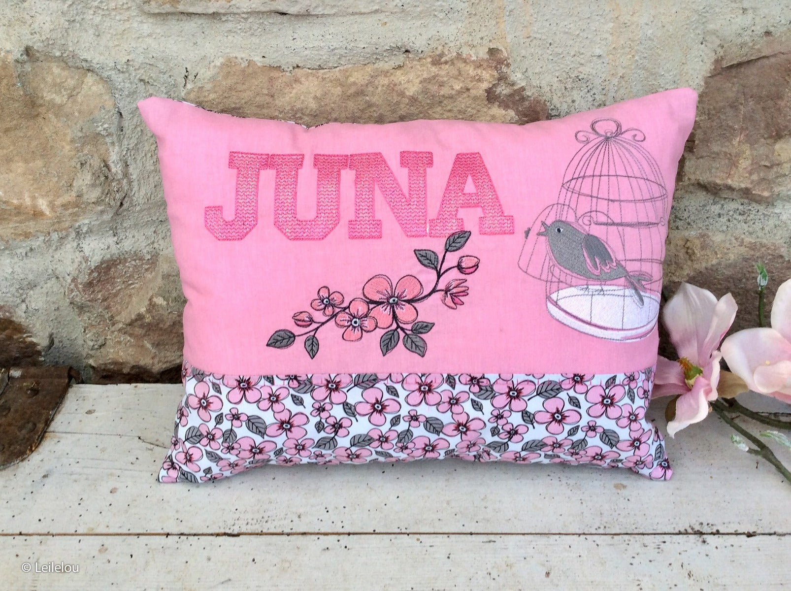 Webware Baumwolle Swafing Valerie Papillon by Steinbeck - Vogelkäfige auf Punkte - rosa