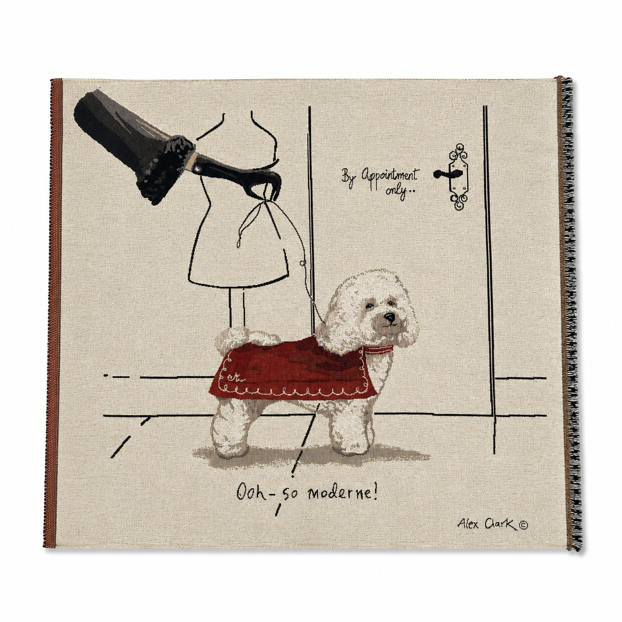 Jacquard Gobelin Dekostoff PANEL Alex Clark ca. 49 cm x 49 cm - Pudel
