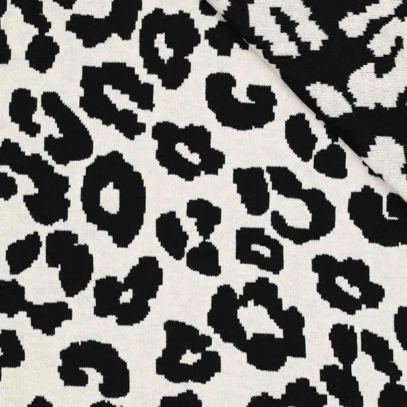 Strickstoff Jacquard - Double Face Heavy - Leo Animalprint