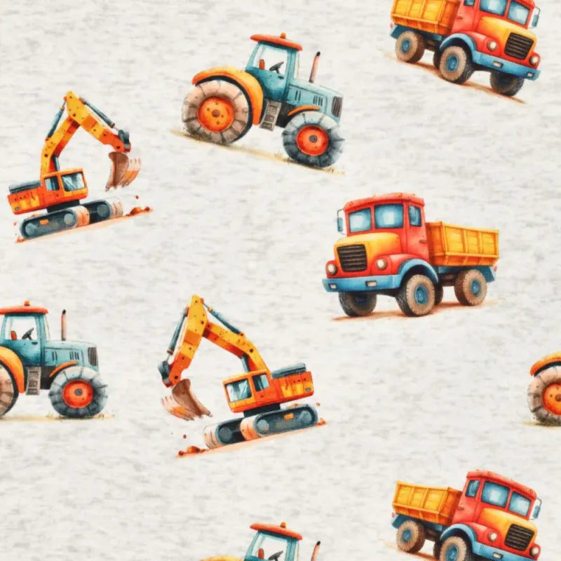 Alpenfleece Jogging Stoff - Trucky - Wollweiß Meliert