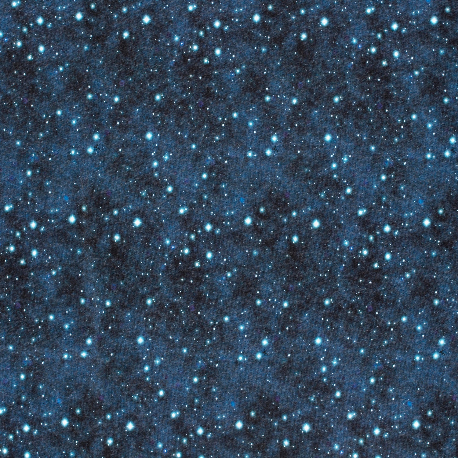 Angerauter Sweat Stoff - Sterne & Weltraum - Schwarz