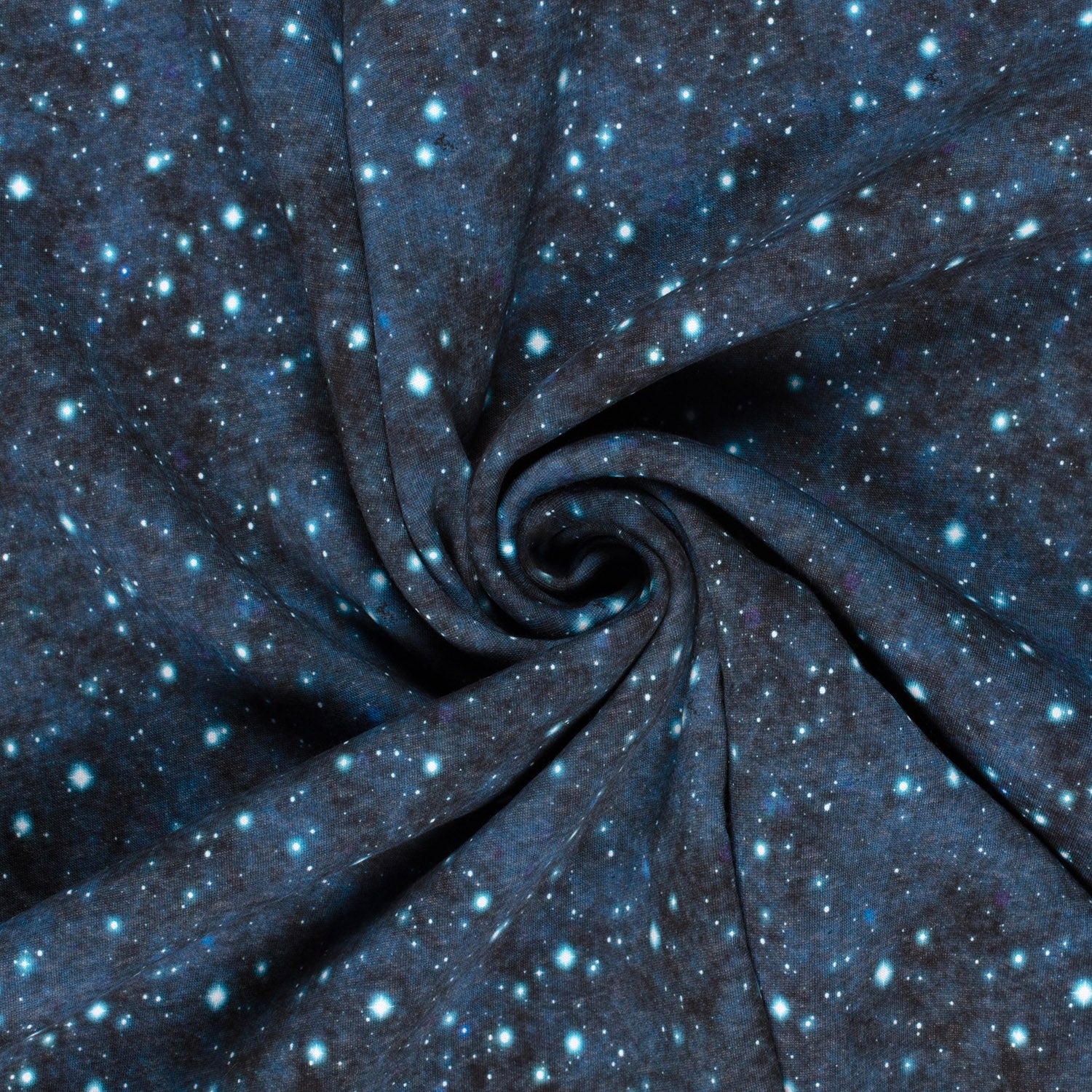 Angerauter Sweat Stoff - Sterne & Weltraum - Schwarz